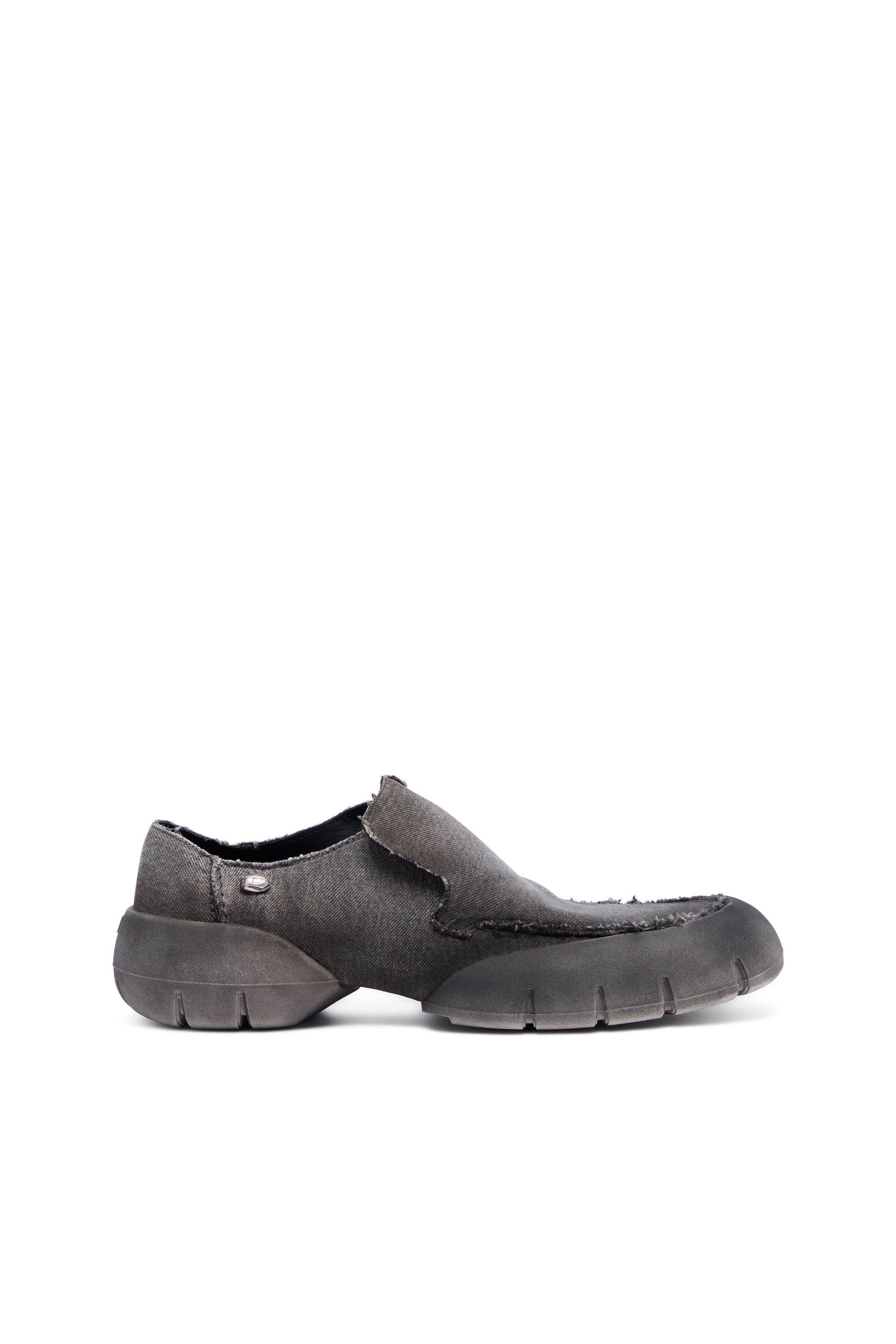 Diesel - D-MATHIEU SC, Male's D-Mathieu-Washed denim loafer with rubber sole in グレー - 1