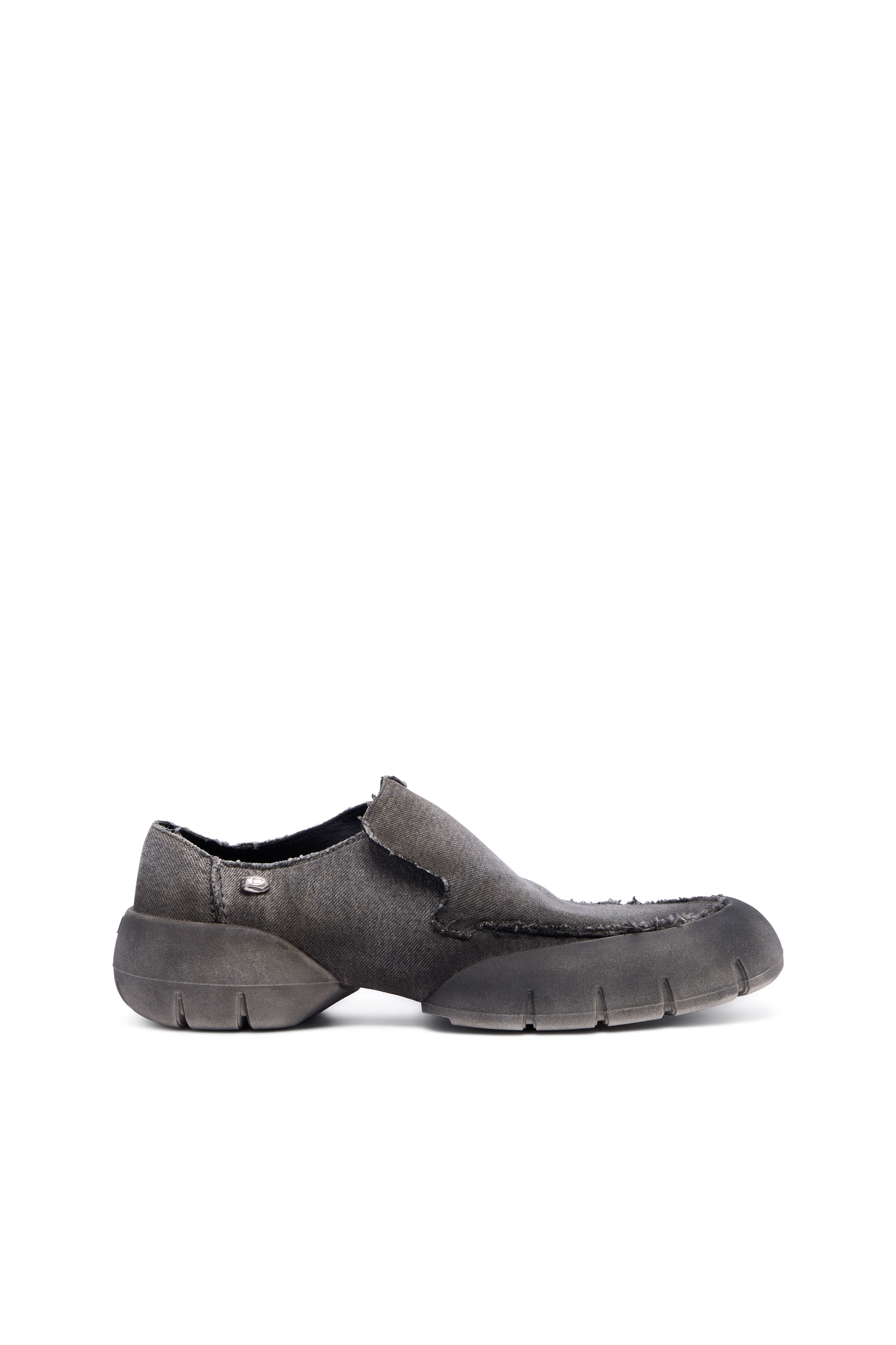 Diesel - D-MATHIEU SC, Male's D-Mathieu-Washed denim loafer with rubber sole in グレー - 1