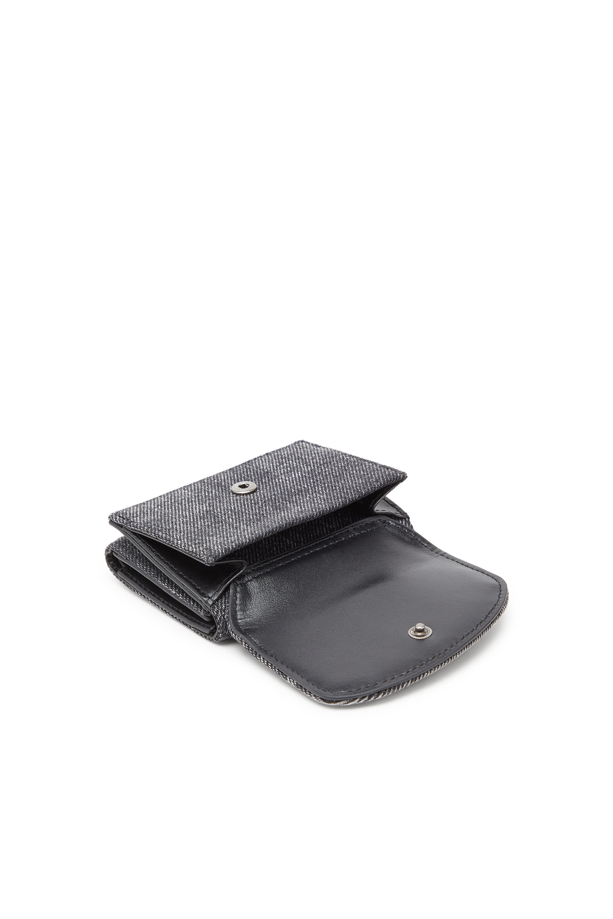 Diesel - 1DR TRI FOLD COIN XS II, Male's Tri-fold wallet in washed denim in ダークグレー - 4