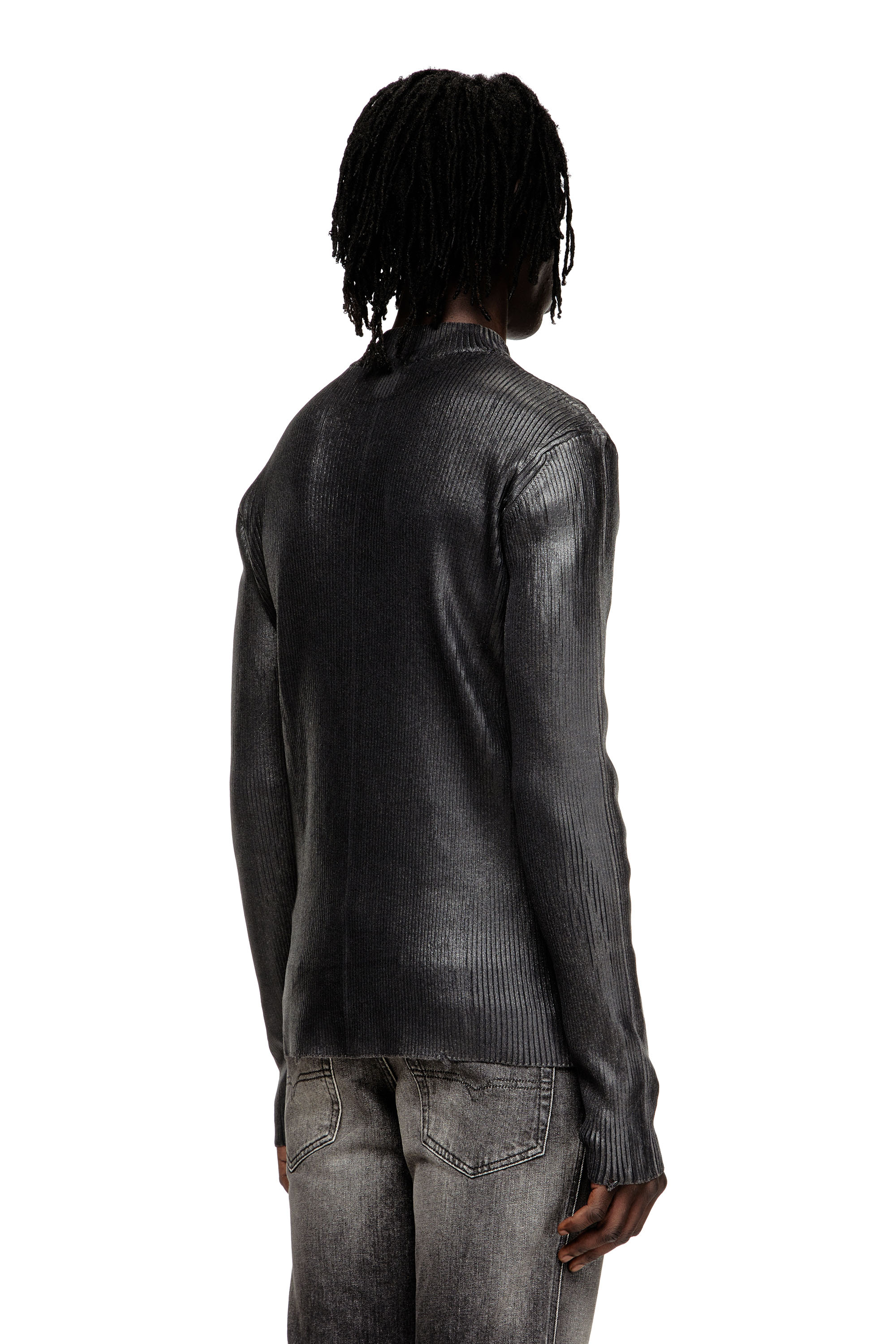 Diesel - K-DARGY-D, Male's ジップカーディガン in ブラック - 4