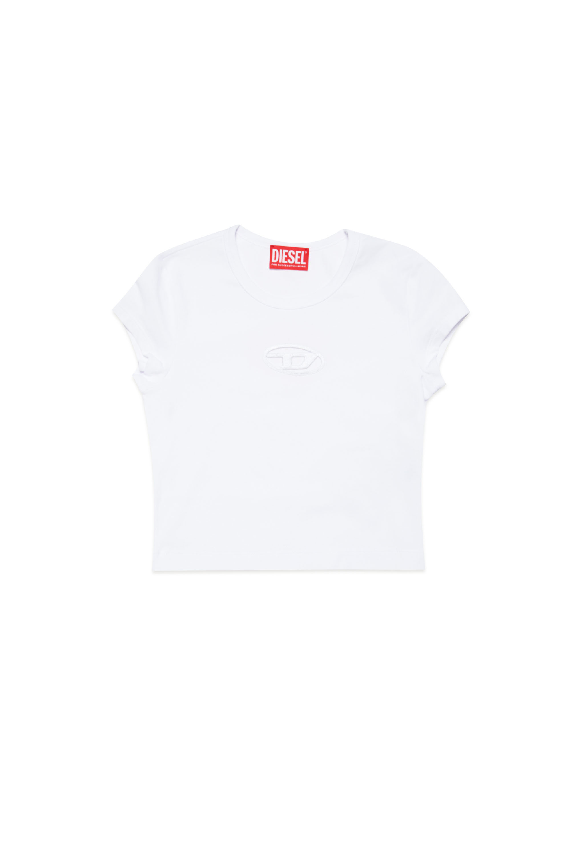 Diesel - TANGIE, Female's T-shirt with cut-out Oval D logo in ホワイト - 1