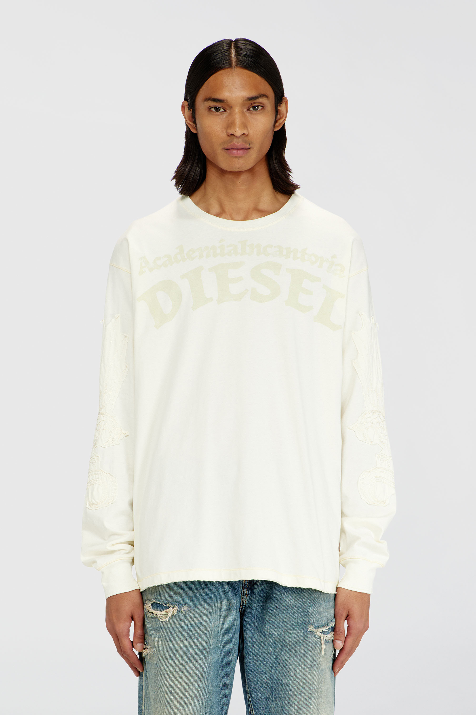 Diesel - T-NORM-LS-AA3, Male's 長袖Tシャツ in ホワイト - 3