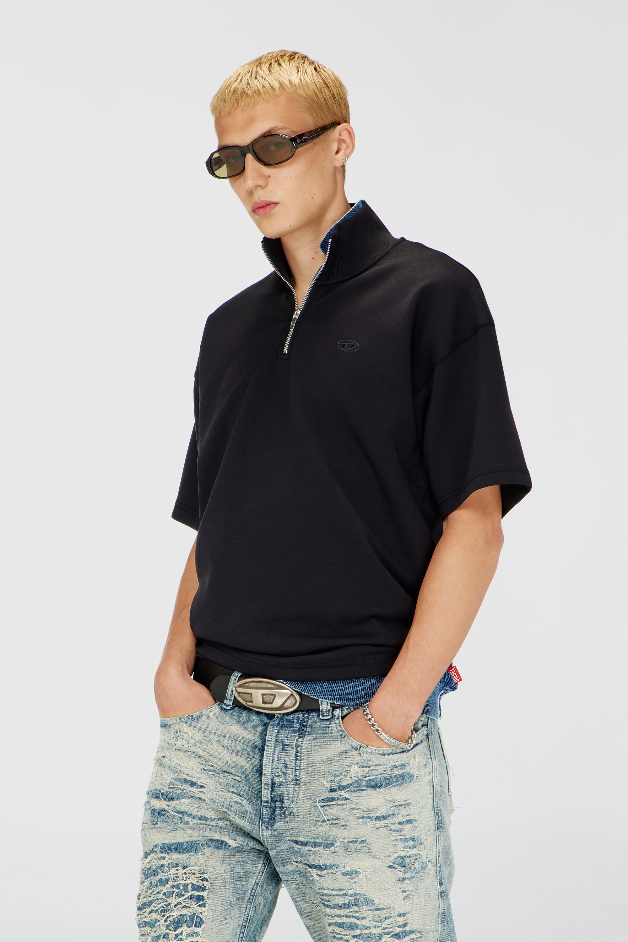 Diesel - S-CUBY, Male's 半袖スウェット in ブラック - 1