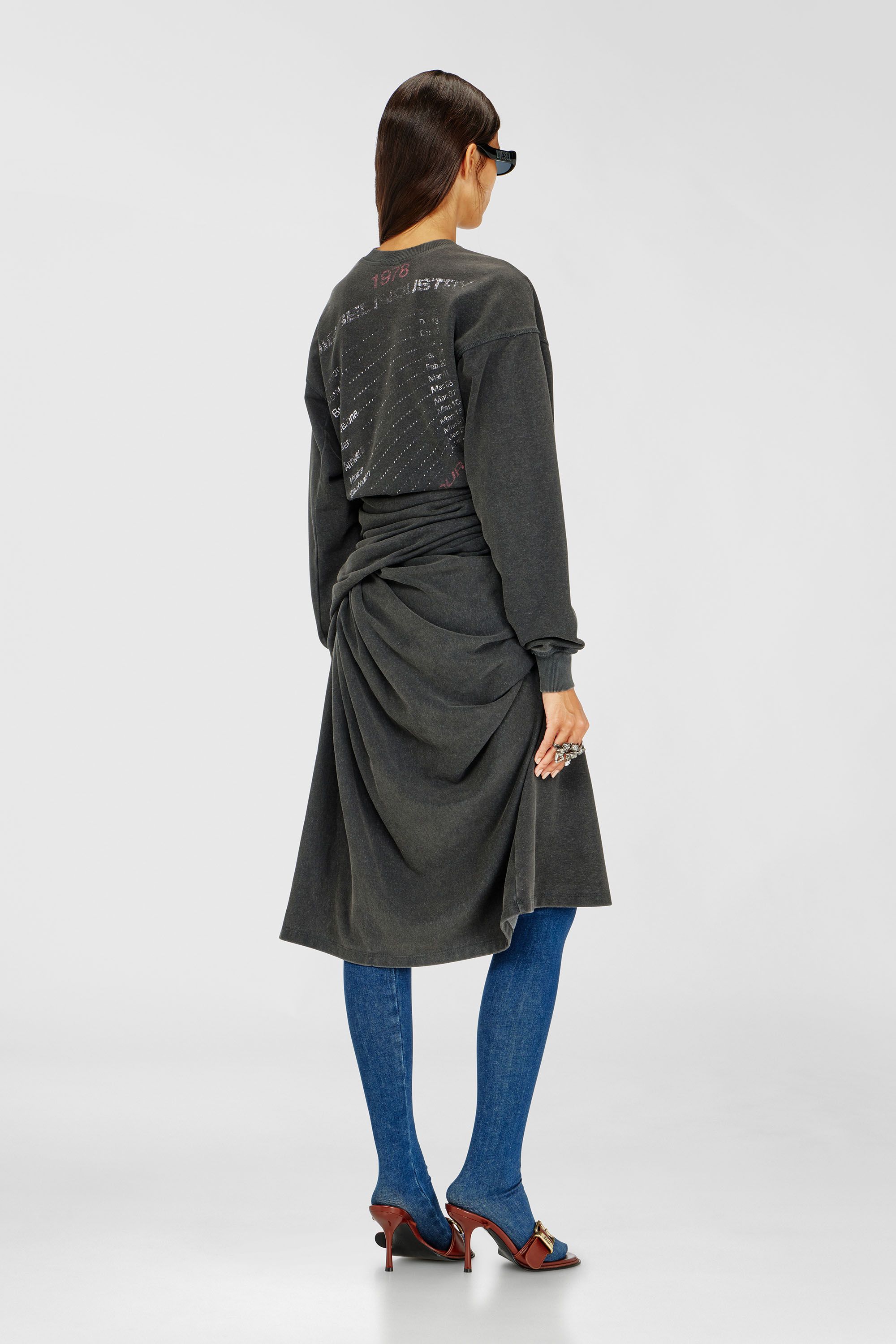 Diesel - D-NENCY, Female's Sweatshirt dress with concert graphics in null - 4