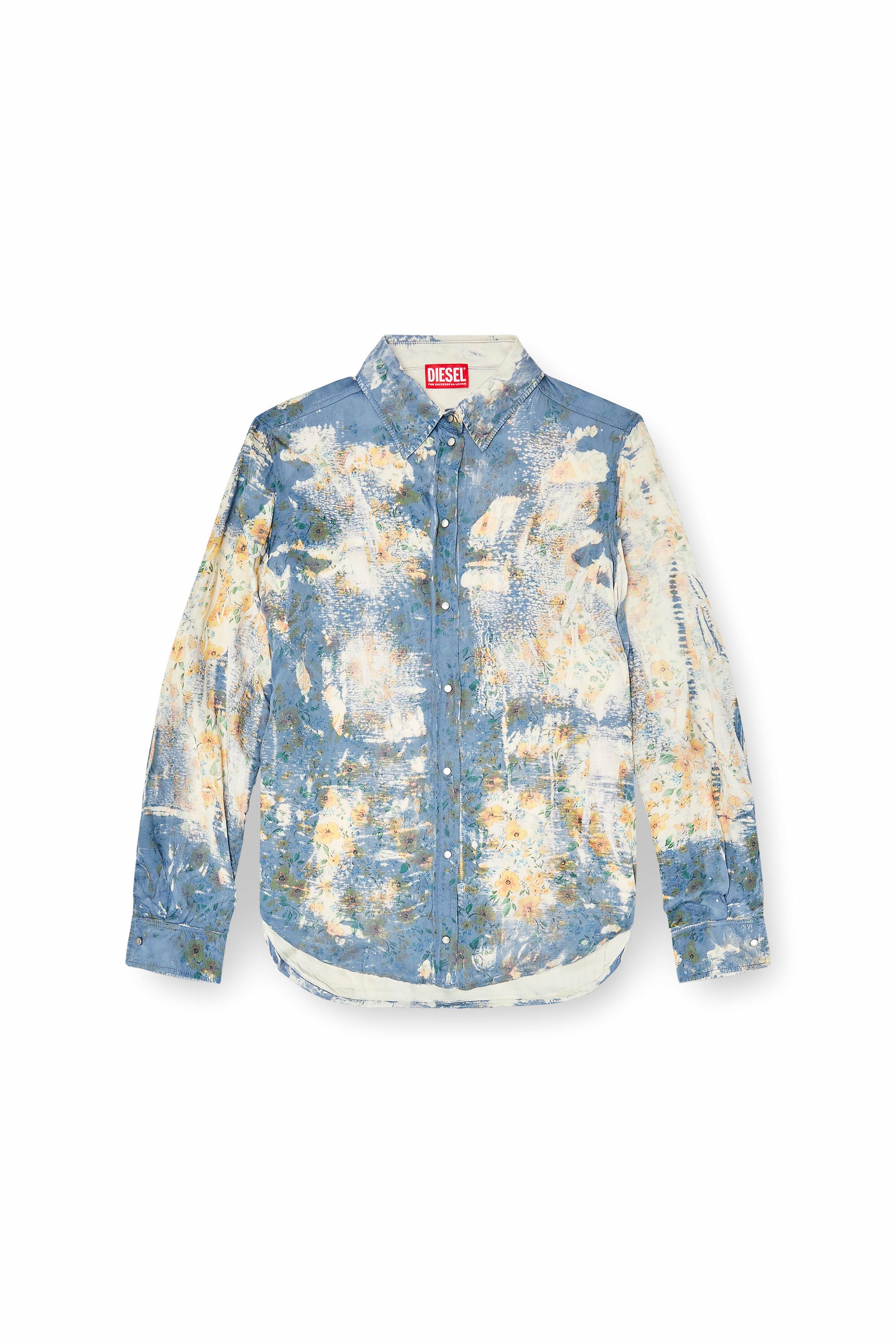 Diesel - C-ASSY, Female's Shirt with floral X-ray effect in ライトブルー - 3