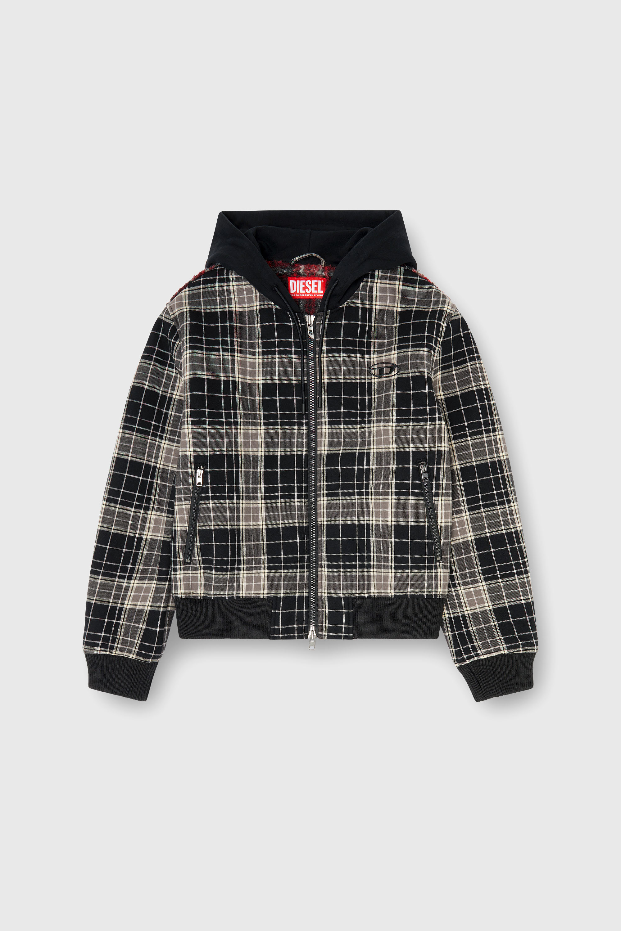 Diesel - W-KUNST, Male's ボンバージャケット in グレー/ブラック - 2