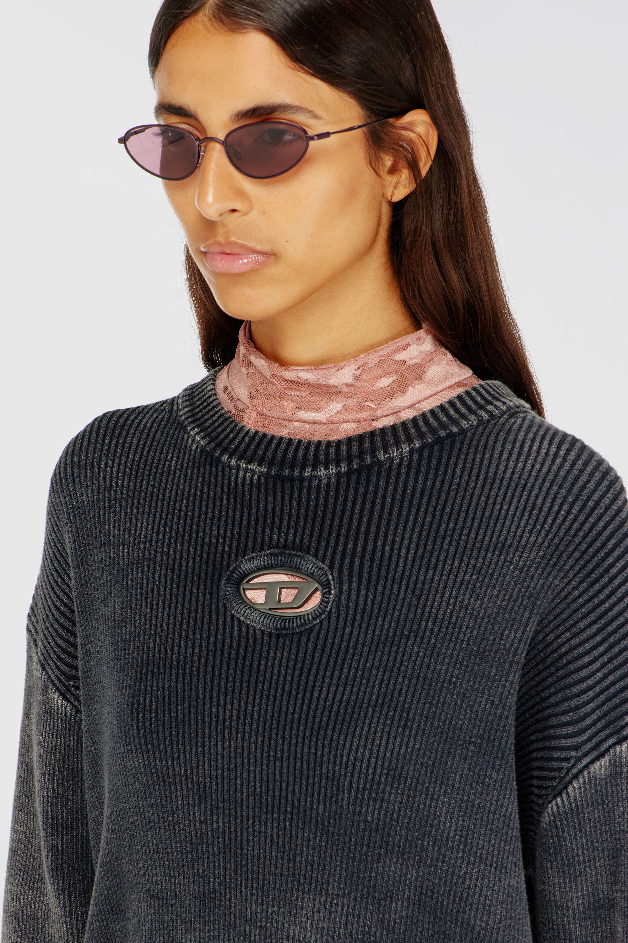 Diesel - M-ANCHOREX, Female's プルオーバーニット in ダークグレー - 4