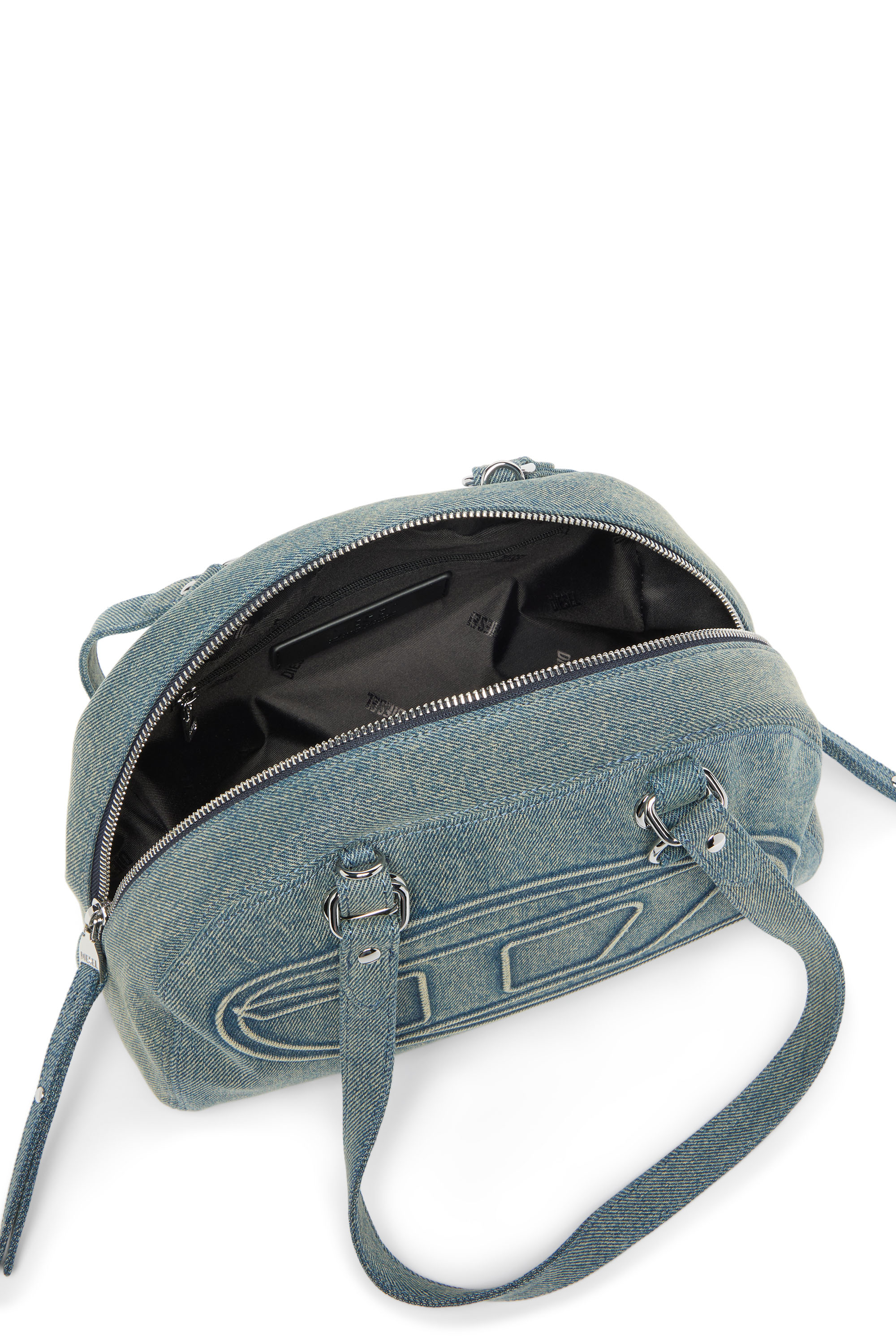 Diesel - 1DR DOME SOFT SHOULDER, Unisex's 1DR Dome-Shoulder bag in denim with Oval D logo in ライトブルー - 5