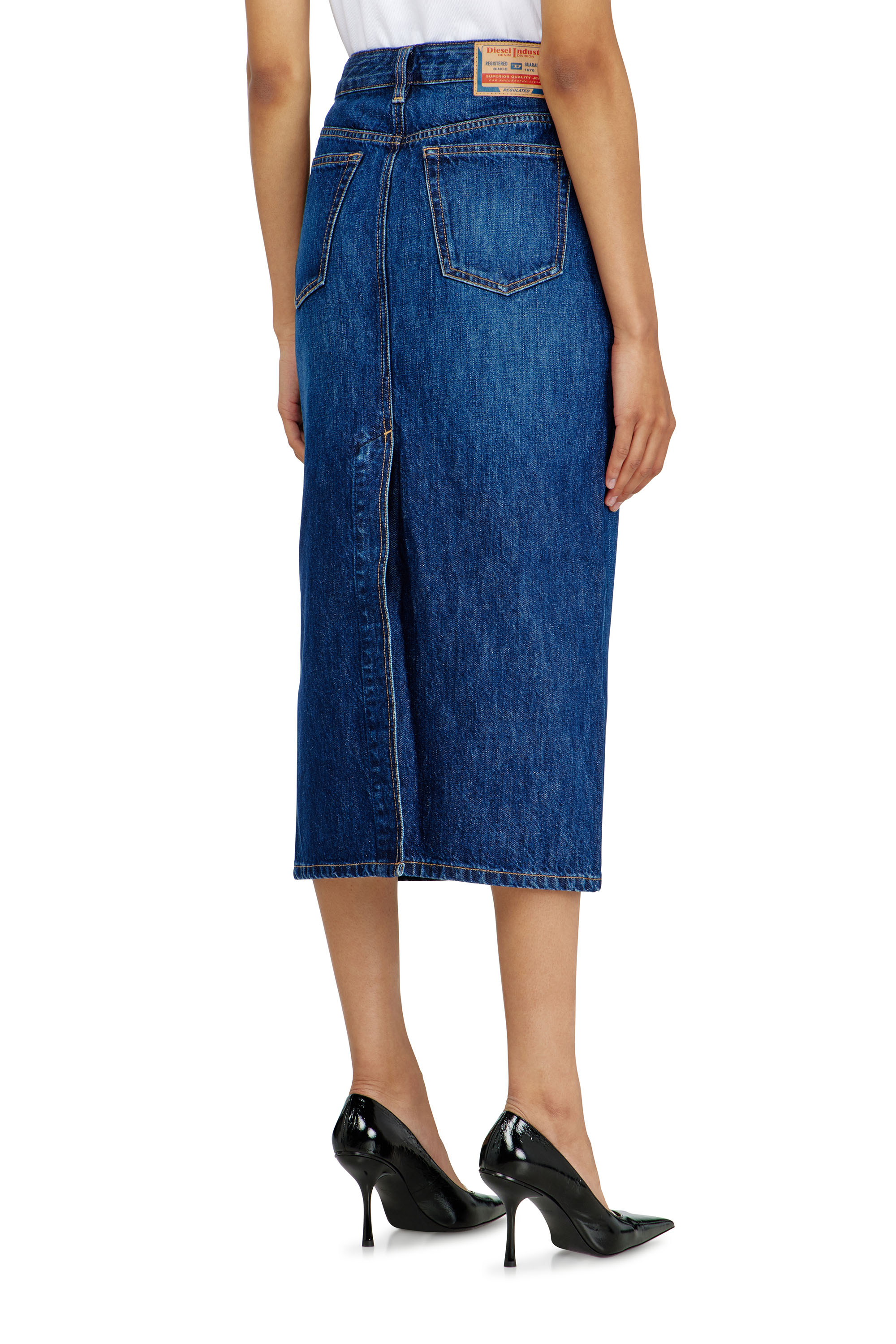 Diesel - DE-SKYE-D, Female's デニムスカート in ミディアムブルー - 3