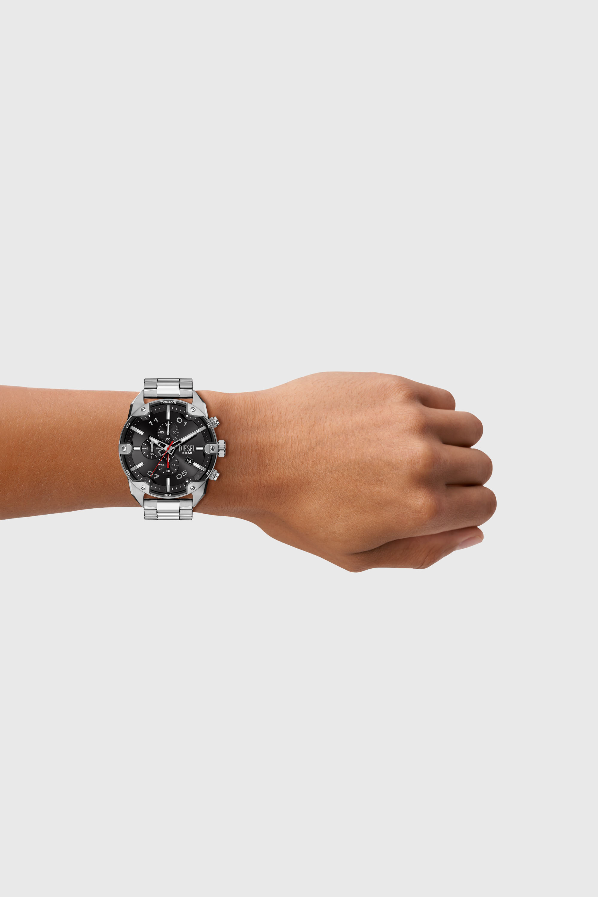 Diesel - DZ4709 WATCH, Male's Spiked Stainless Steel Watch in シルバー - 5