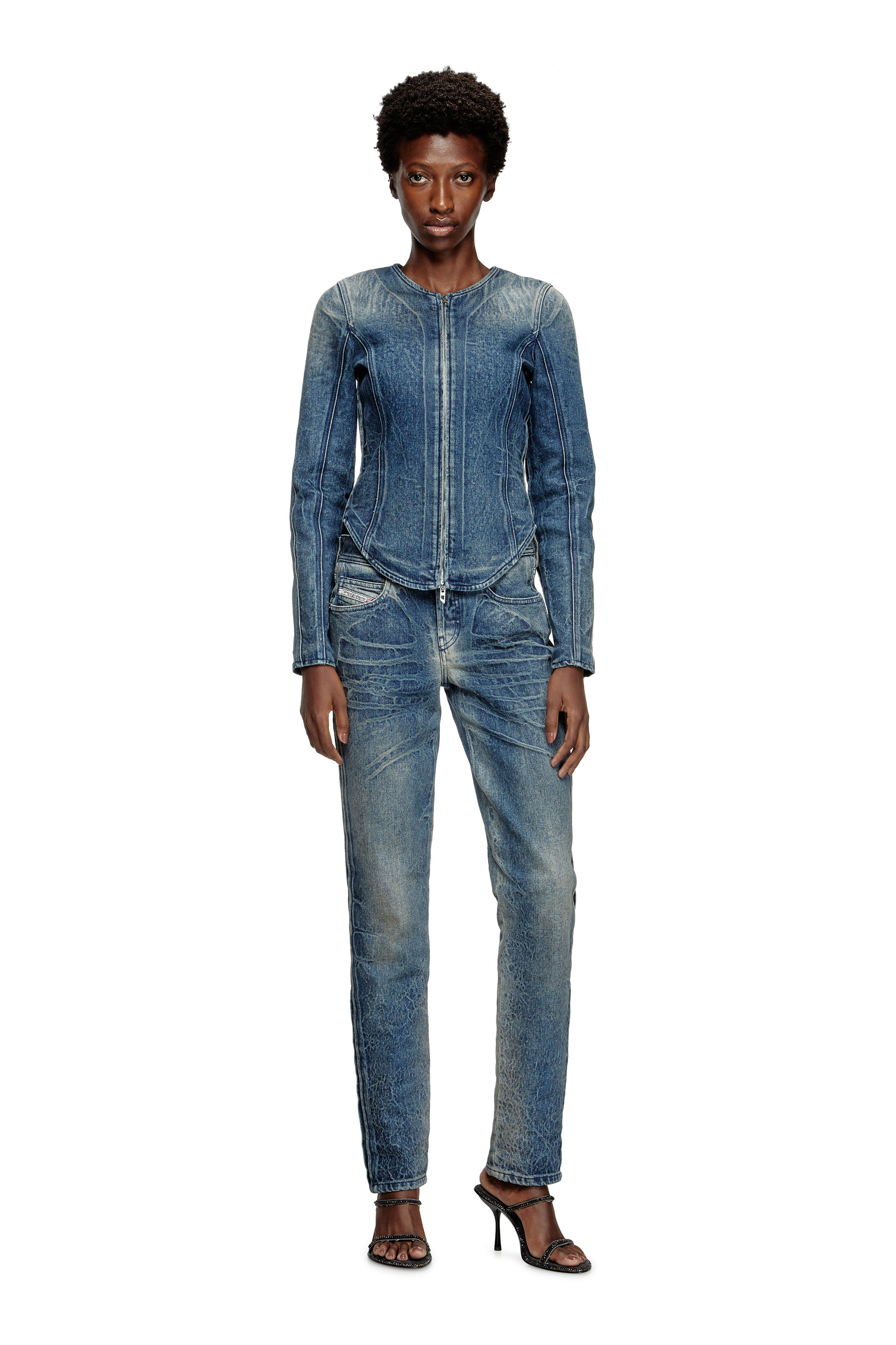 Diesel - Female's Regular Jeans D-Noli 007BG, ダークブルー - 2