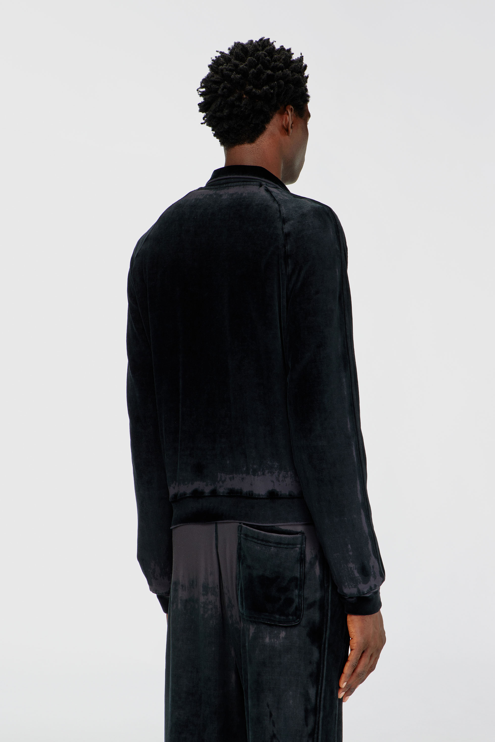 Diesel - S-TRAPED, Male's Zip-up sweatshirt in devor&eacute; chenille in null - 5