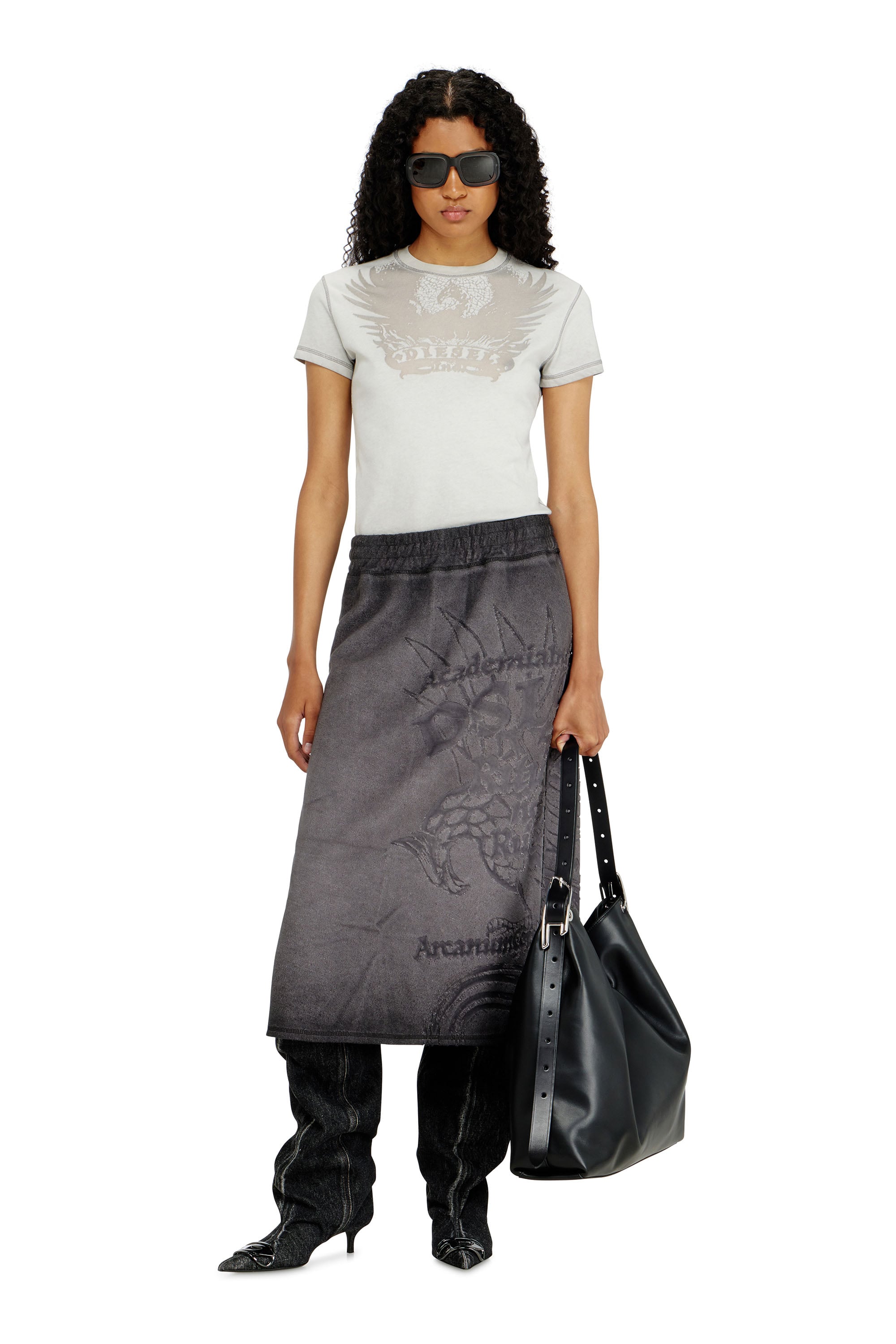 Diesel - T-ILA-AA7, Female's Tシャツ in ライトグレー - 1