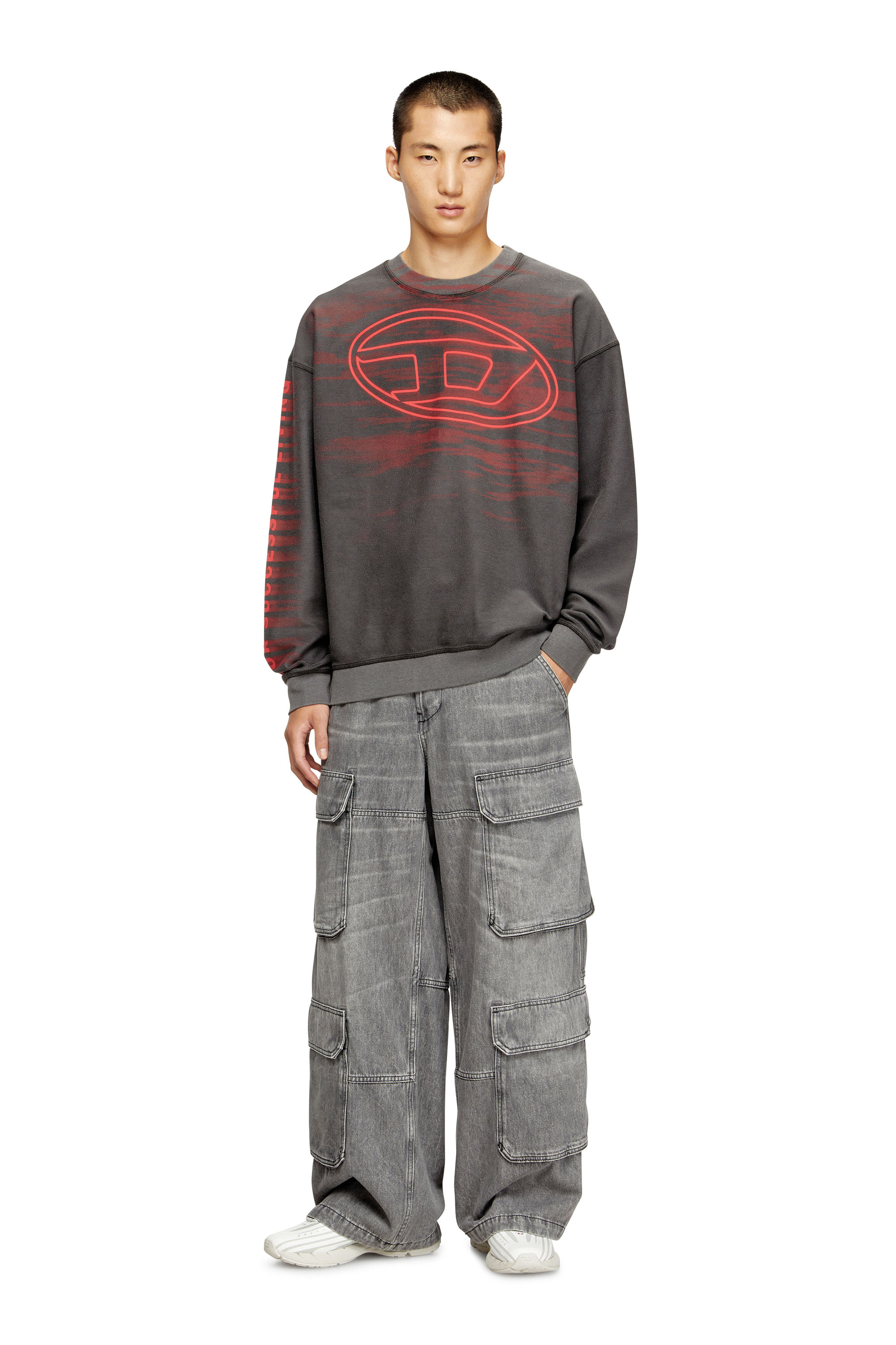 Diesel - S-BOXT-T1, Male's プルオーバースウェット in ダークグレー - 2