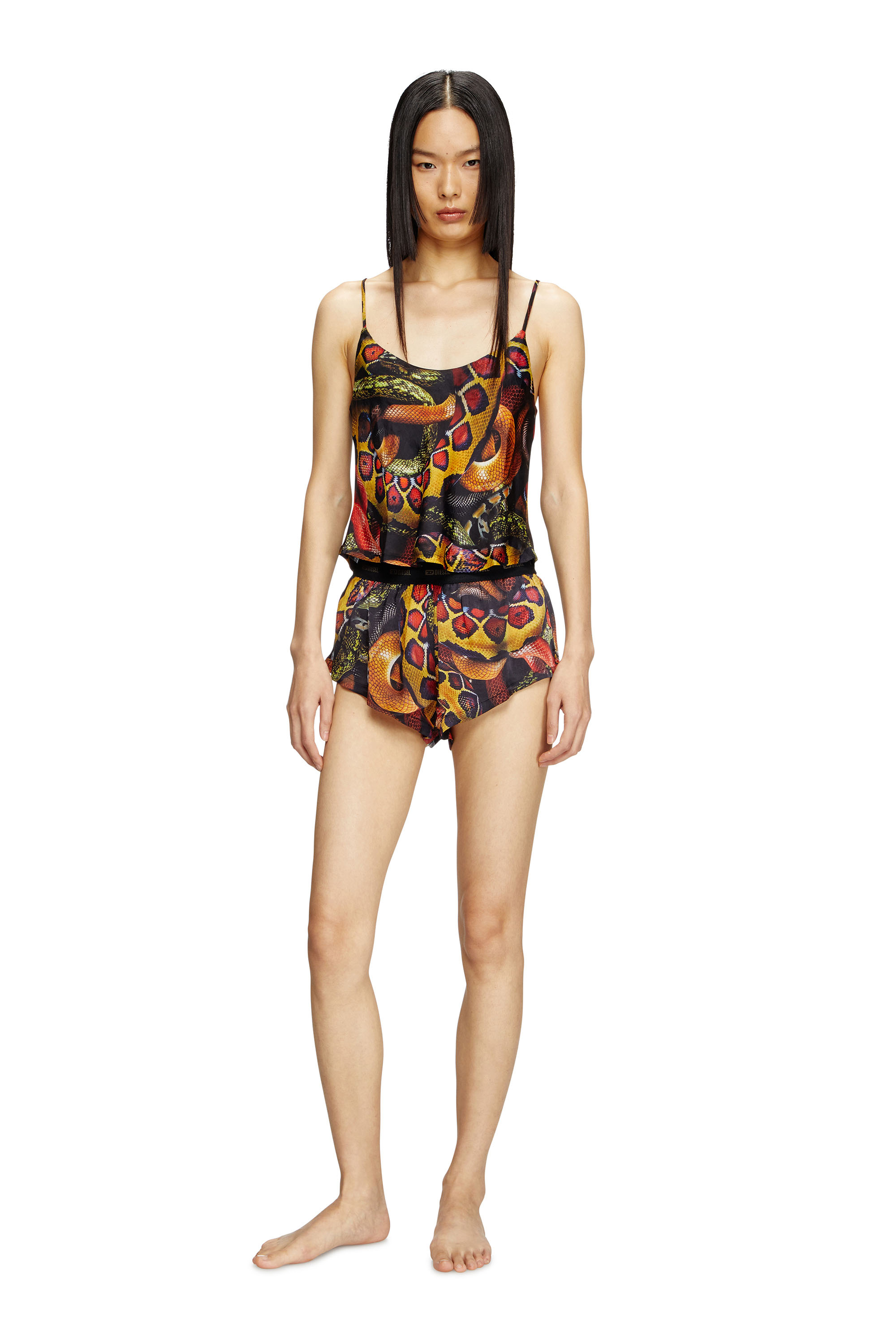 Diesel - SET-IVONE-SNAKE, Female's Satin pyjama set with snake print in マルチカラー - 1