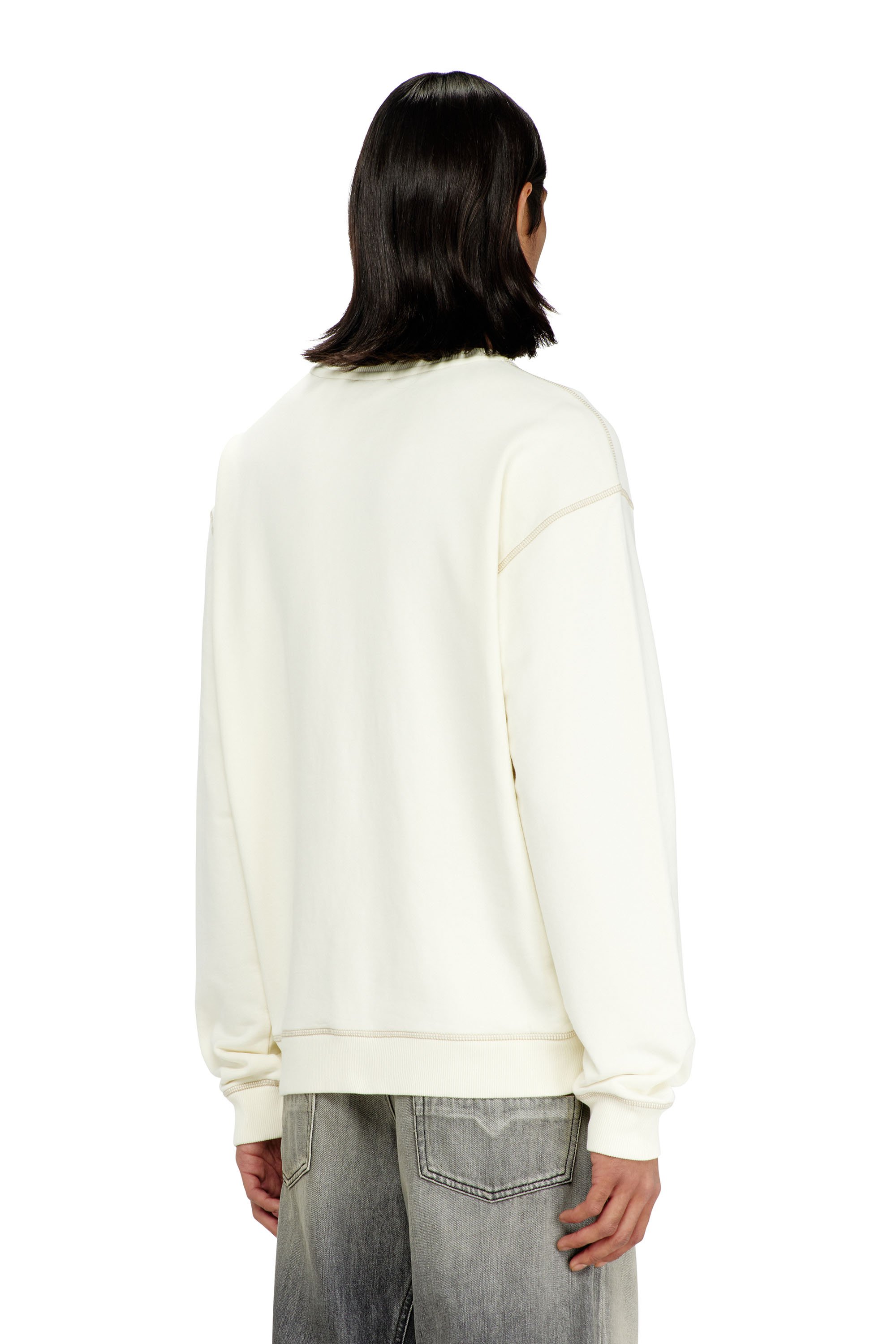 Diesel - S-NORM-AA3, Male's プルオーバースウェット in ホワイト - 4