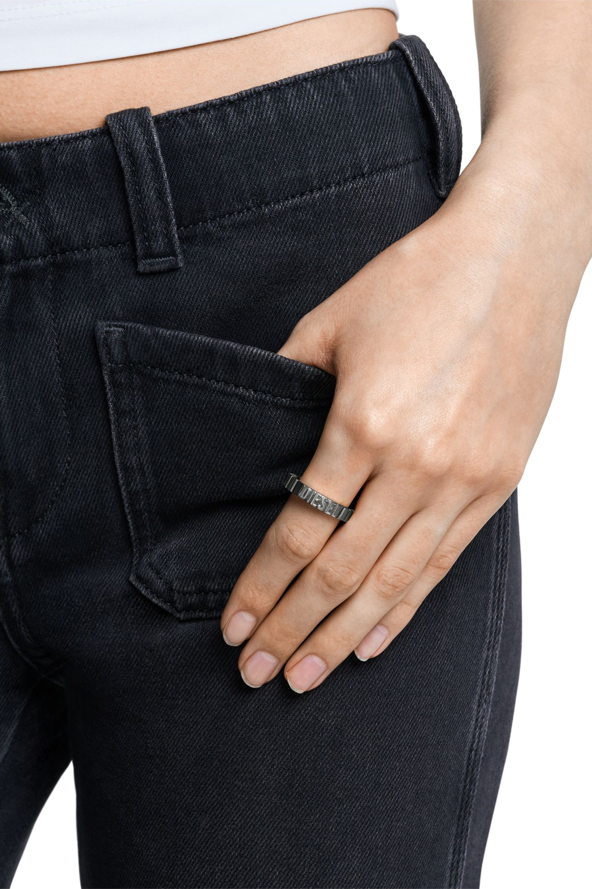 Diesel - DX1612060, Unisex's Stainless Steel Band Ring in ブラック - 3