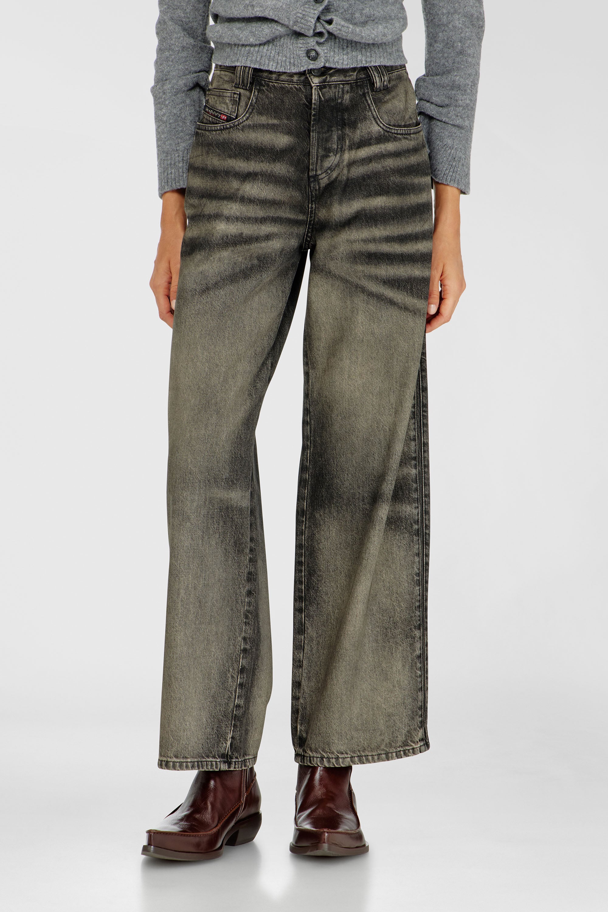 Diesel - Unisex's Relaxed Jeans 1982 D-Hakou 09R33, ブラック/ダークグレー - 2