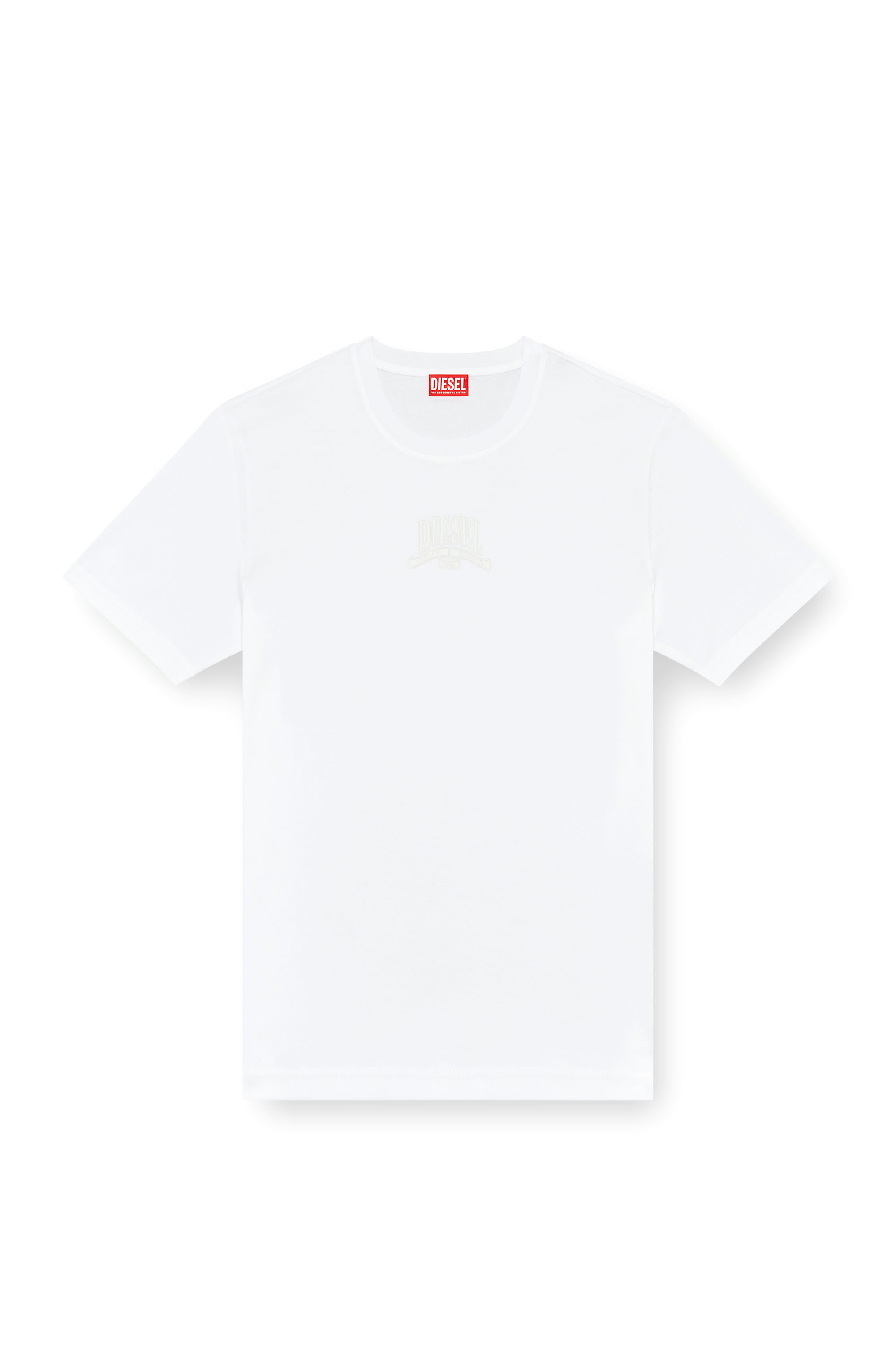 Diesel - T-MADJUST-K1, Male's Interlock T-shirt with tonal Diesel print in ホワイト - 2