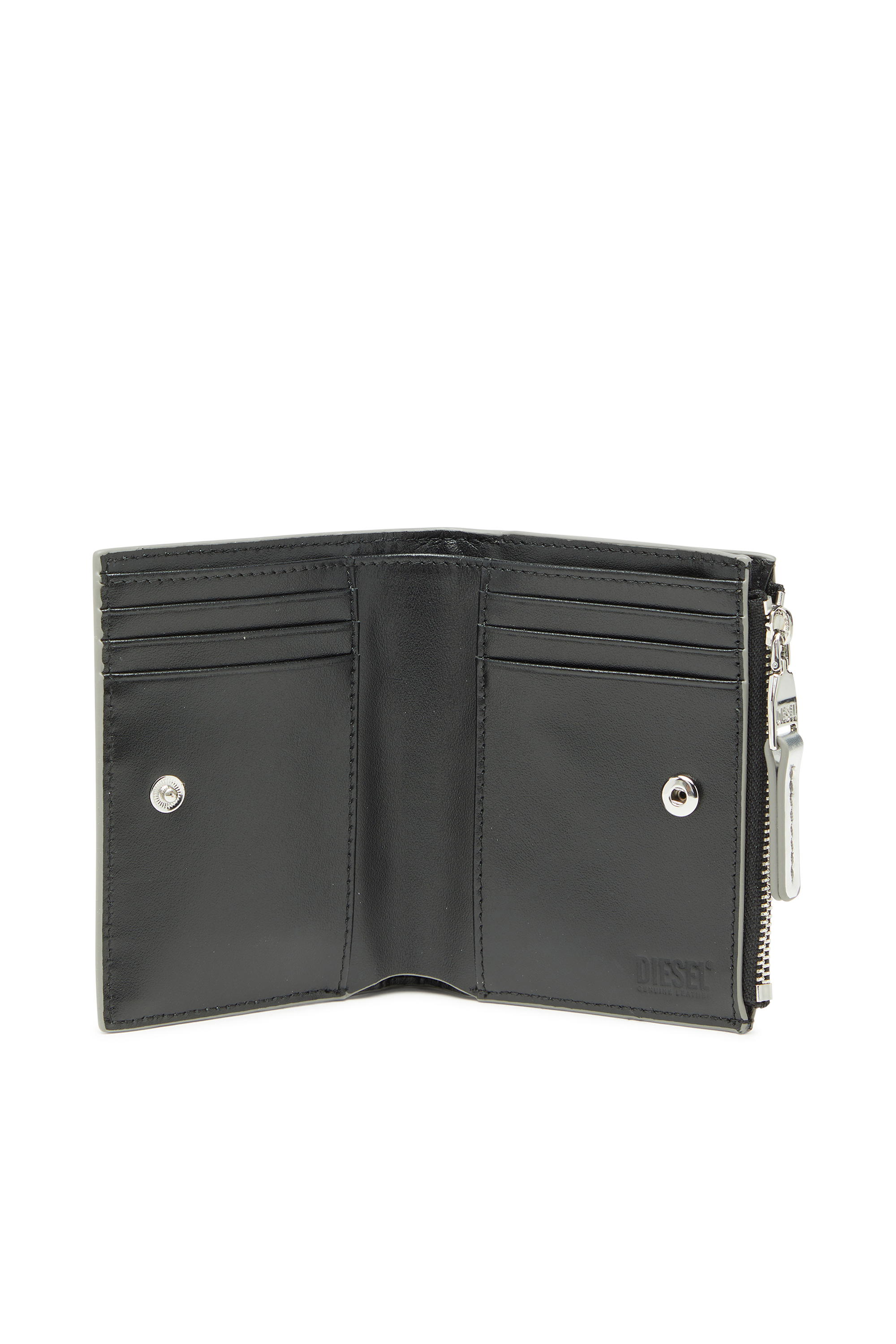 Diesel - 1DR BI FOLD ZIP II, Female's 二つ折りウォレット in シルバー - 3