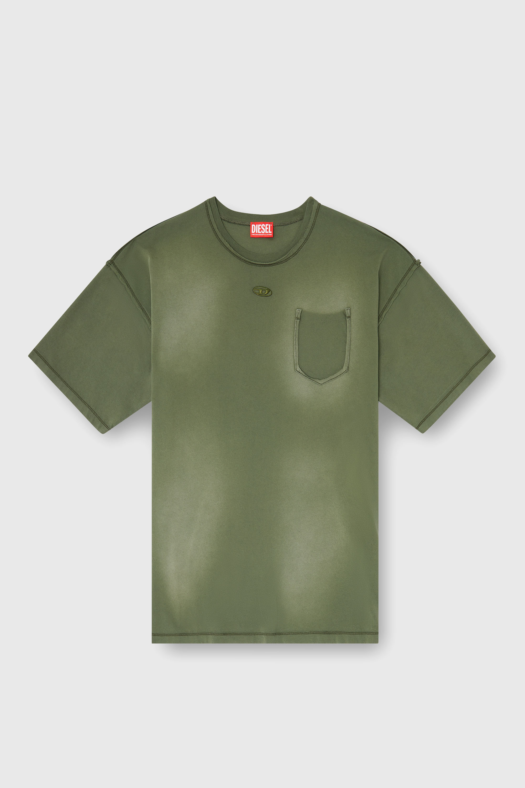Diesel - T-POCK, Male's Tシャツ in ミリタリーグリーン - 2
