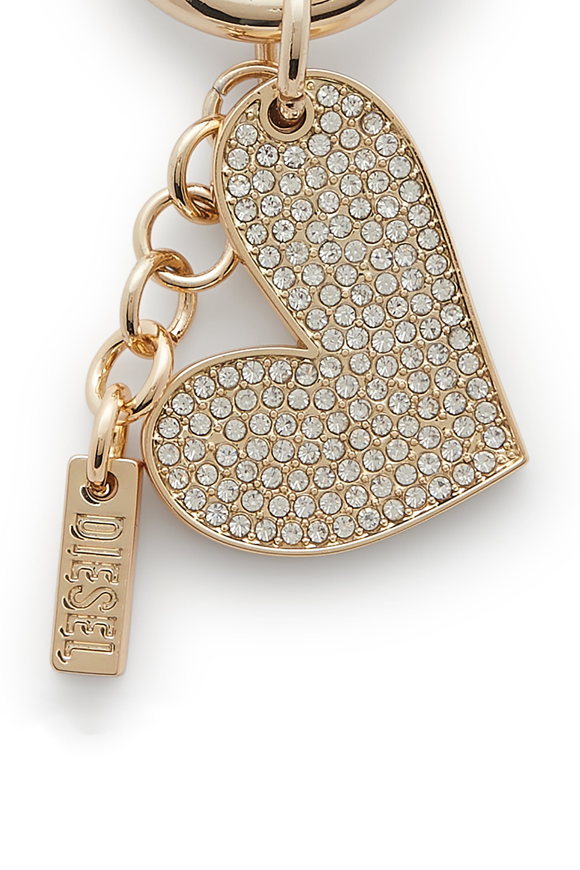 Diesel - CHARM-HEART, Female's Metal heart charm with rhinestones in ゴールド - 3
