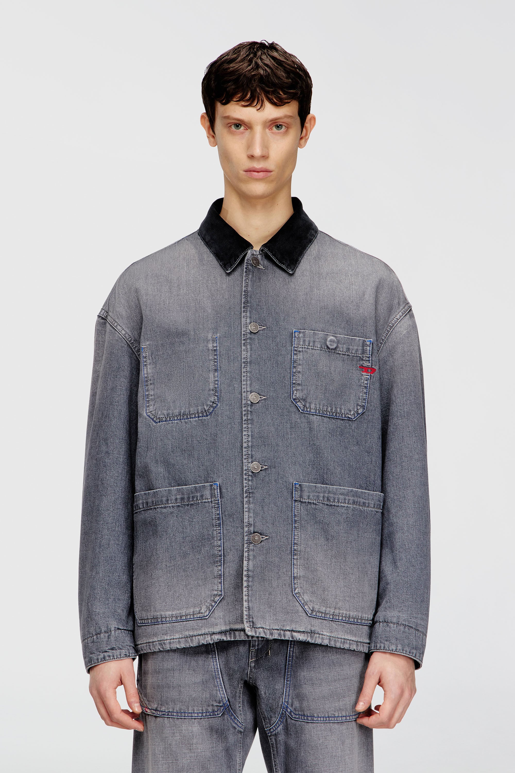 Diesel - D-STACK-U-L, Unisex's デニムジャケット in グレー - 1