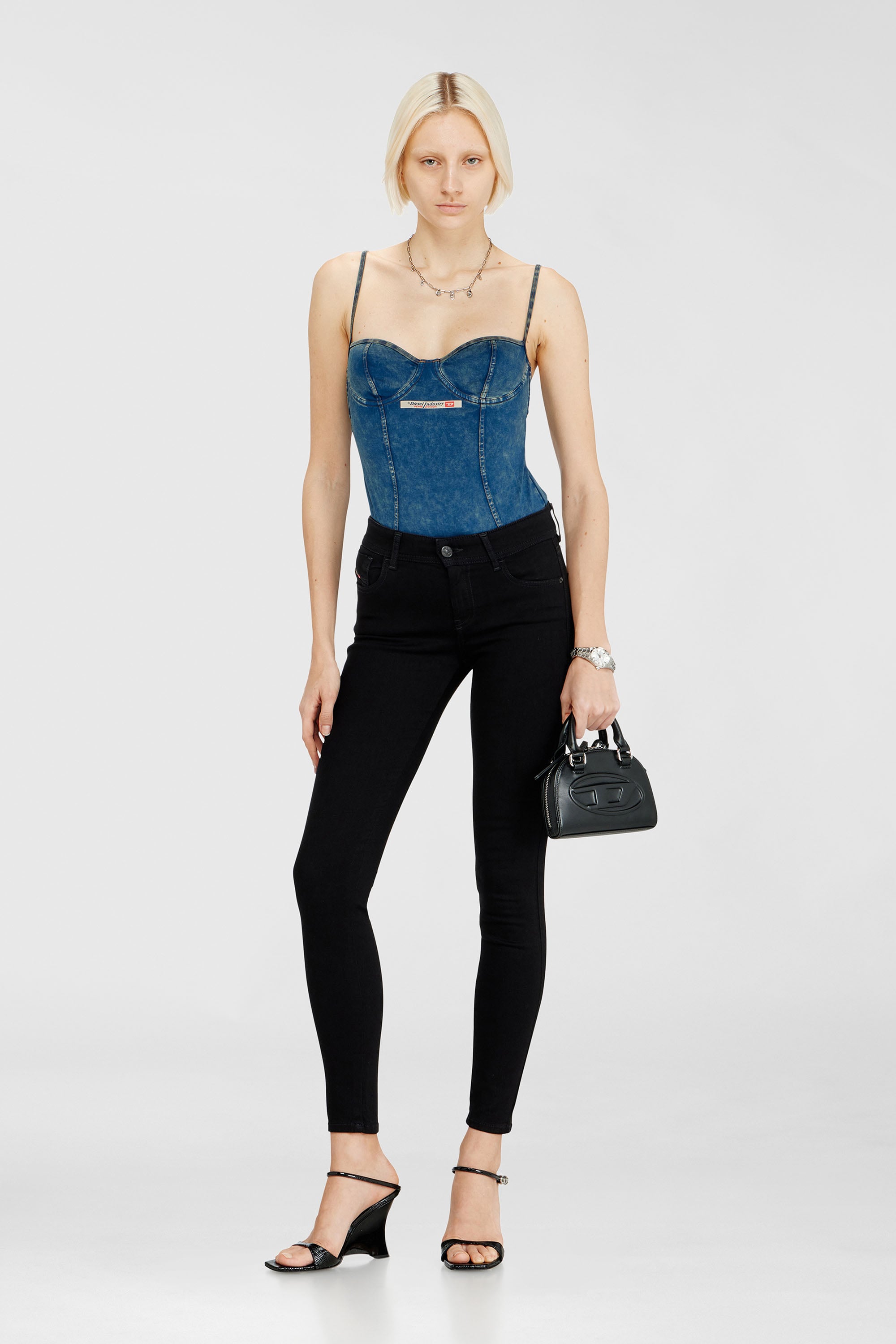 Diesel - Female's Skinny Jeans 2017 Slandy 069EF, ブラック/ダークグレー - 1