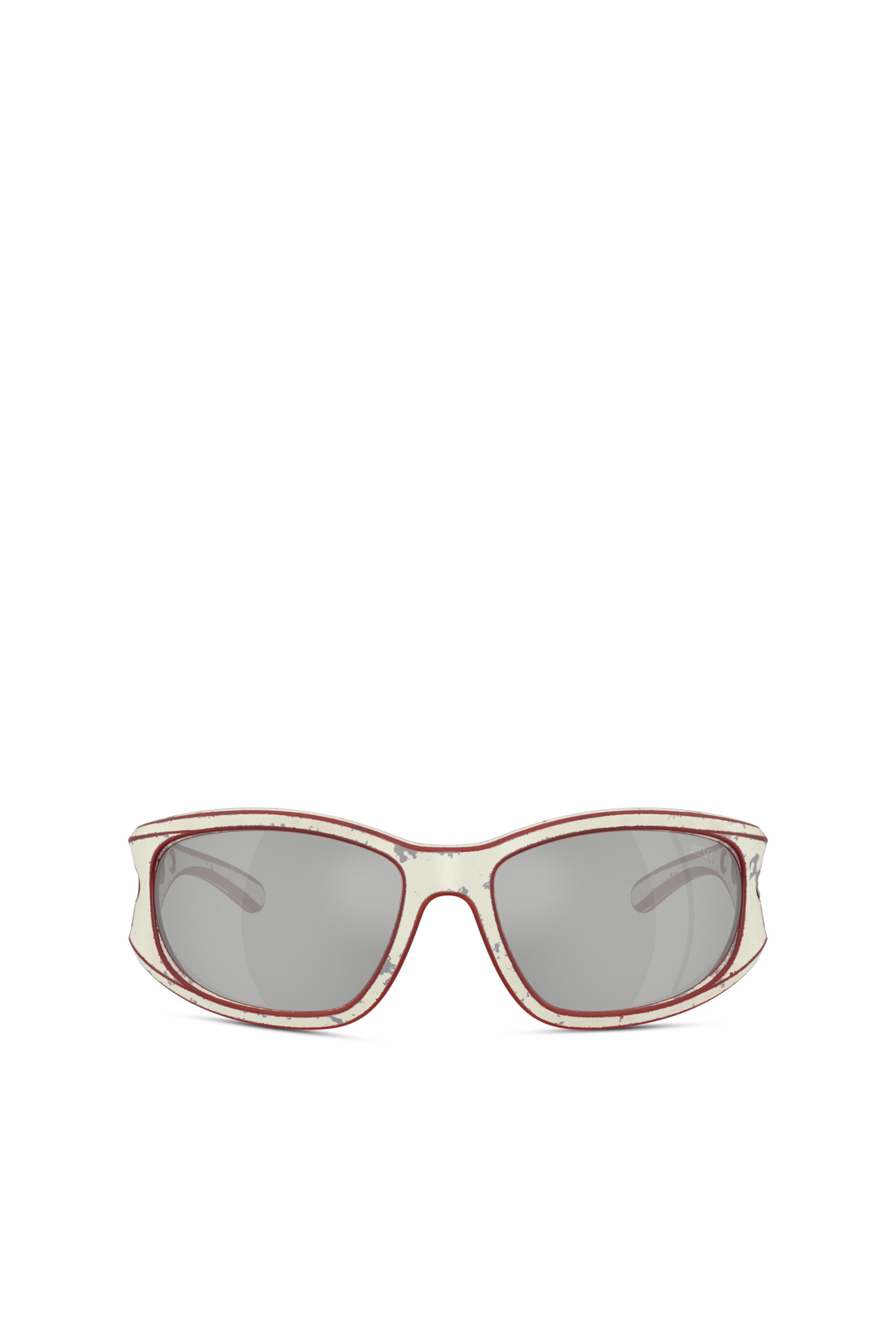 Diesel - 0DL3012U, Unisex's Rectangle sunglasses in イエロー/レッド - 2