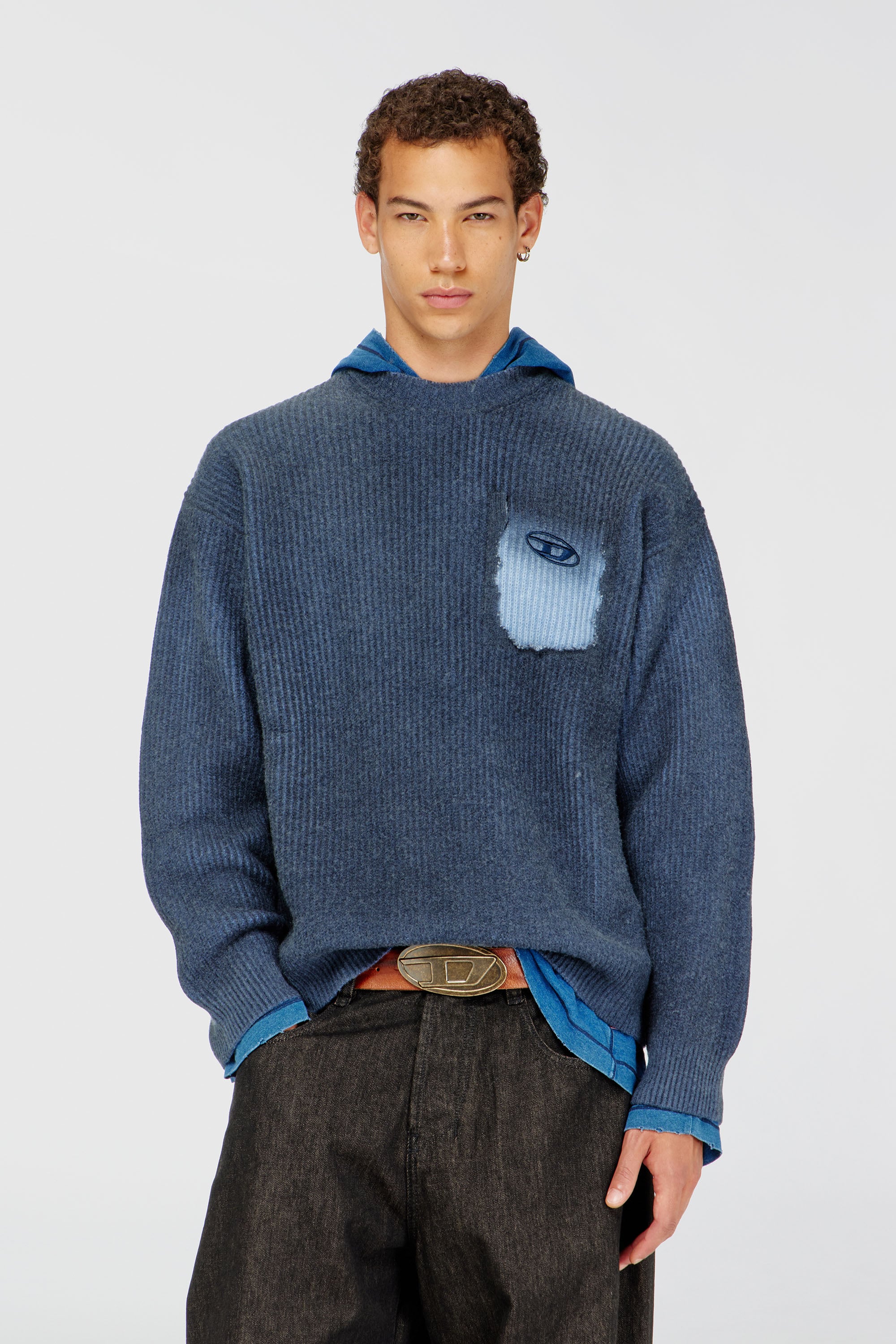Diesel - K-PICKLER, Male's プルオーバーニット in ダークブルー - 1
