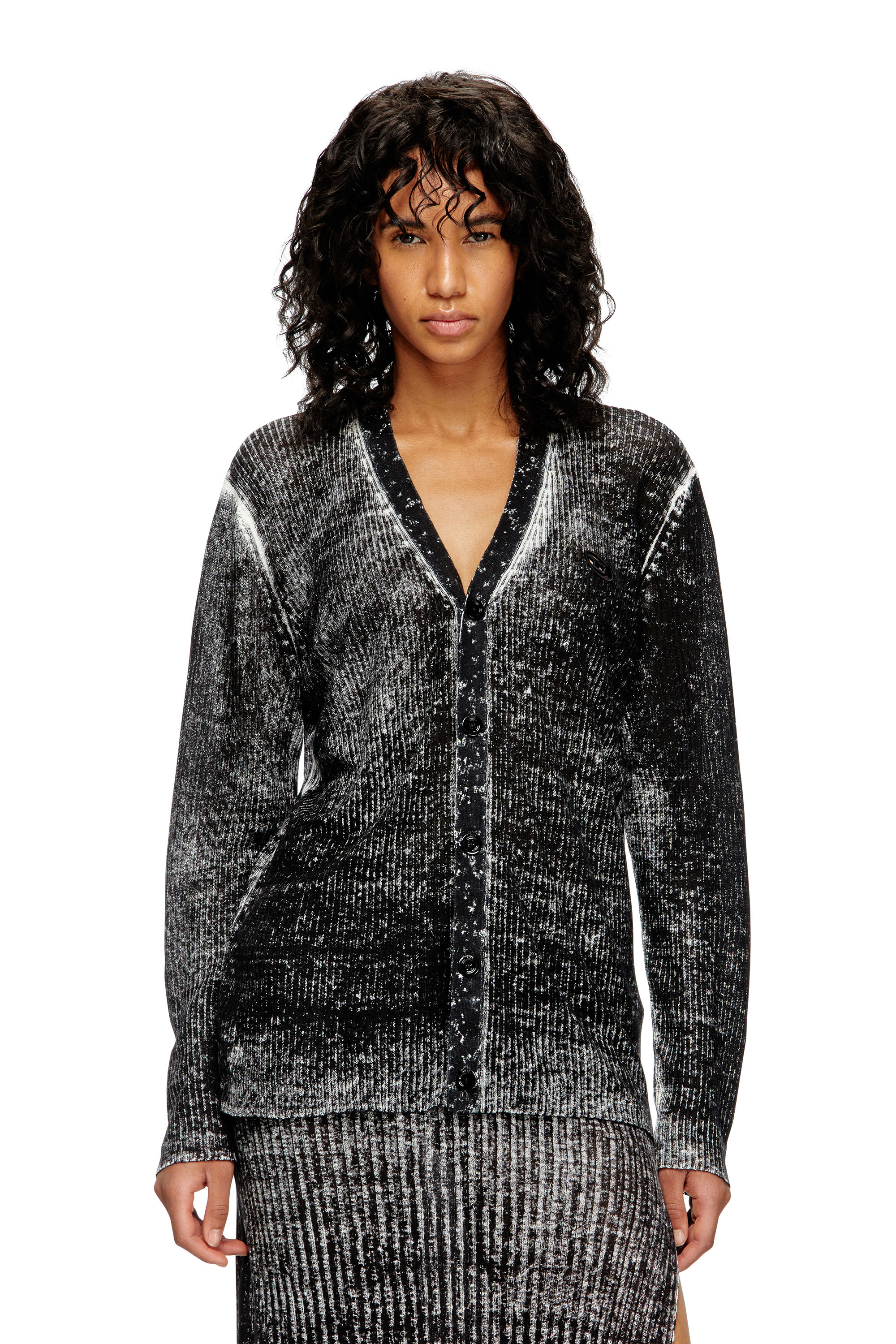 Diesel - M-ROBIN, Female's Linen cardigan in ブラック - 1