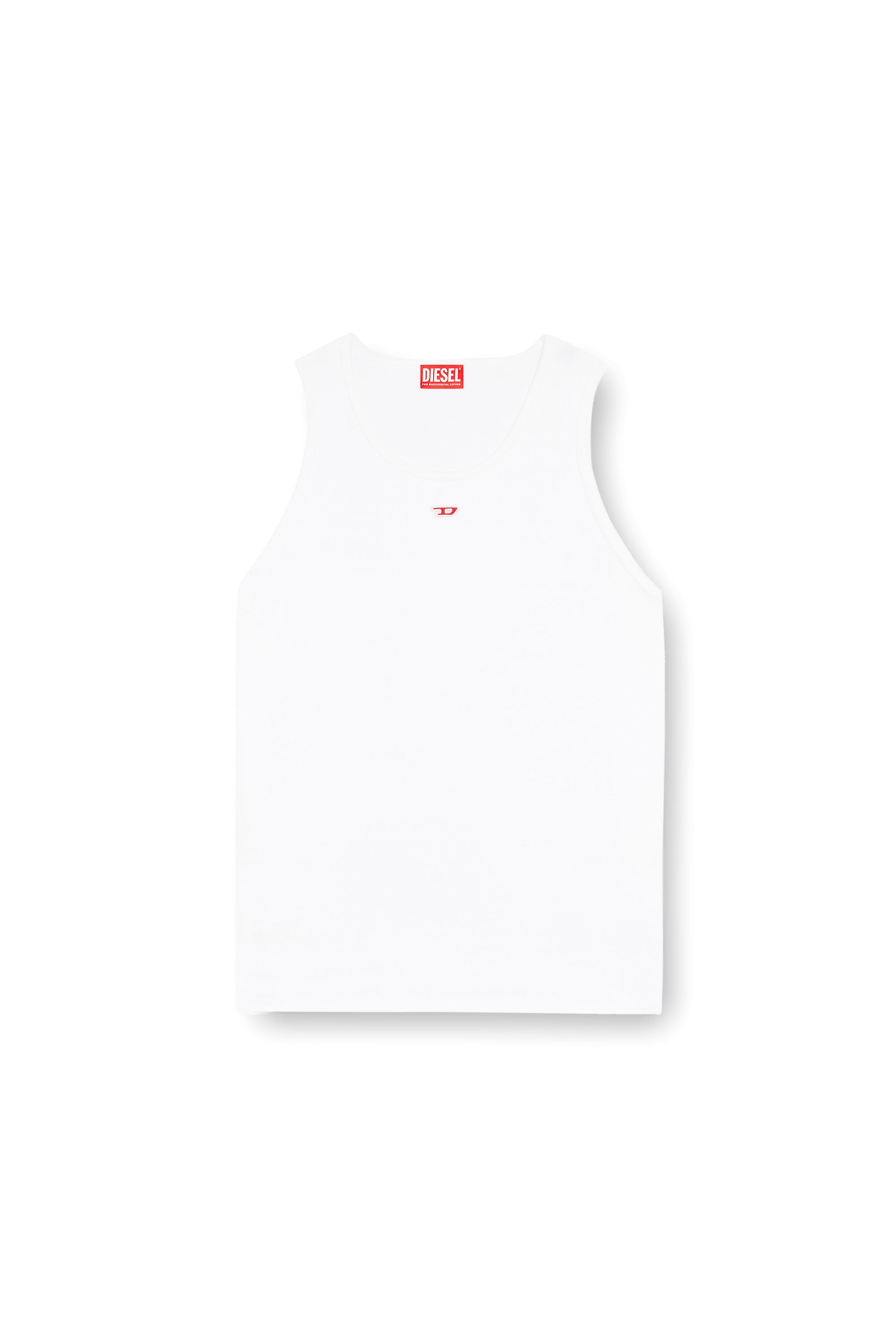 Diesel - T-LIFTY-D, Male's Tank top with mini D logo patch in ホワイト - 3