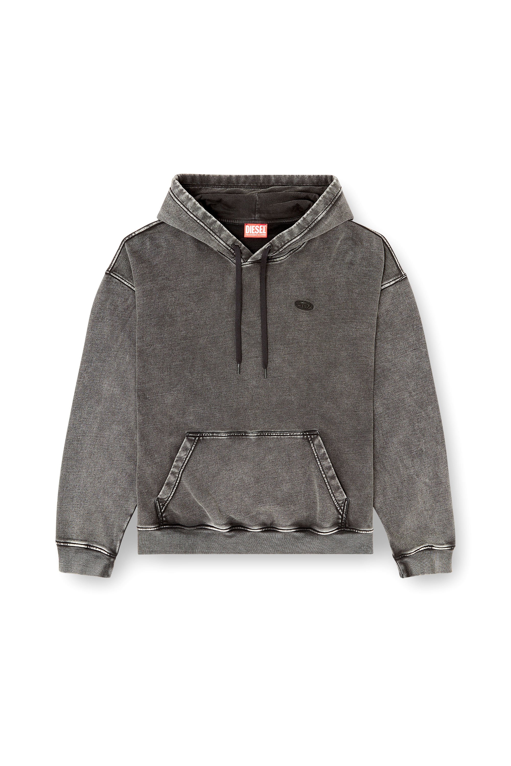 Diesel - S-BOXT-HOOD-DEN, Male's プルオーバーパーカー in ダークグレー - 3