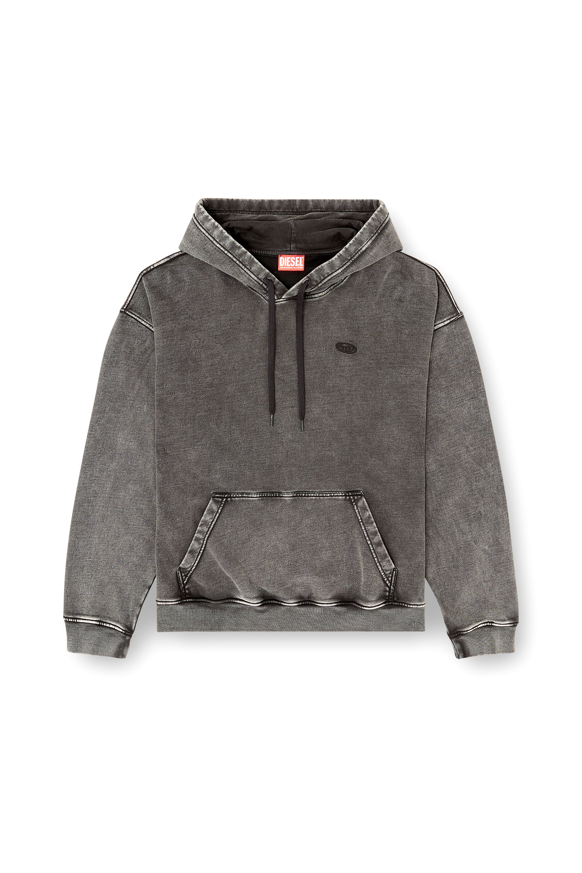 Diesel - S-BOXT-HOOD-DEN, Male's プルオーバーパーカー in ダークグレー - 2