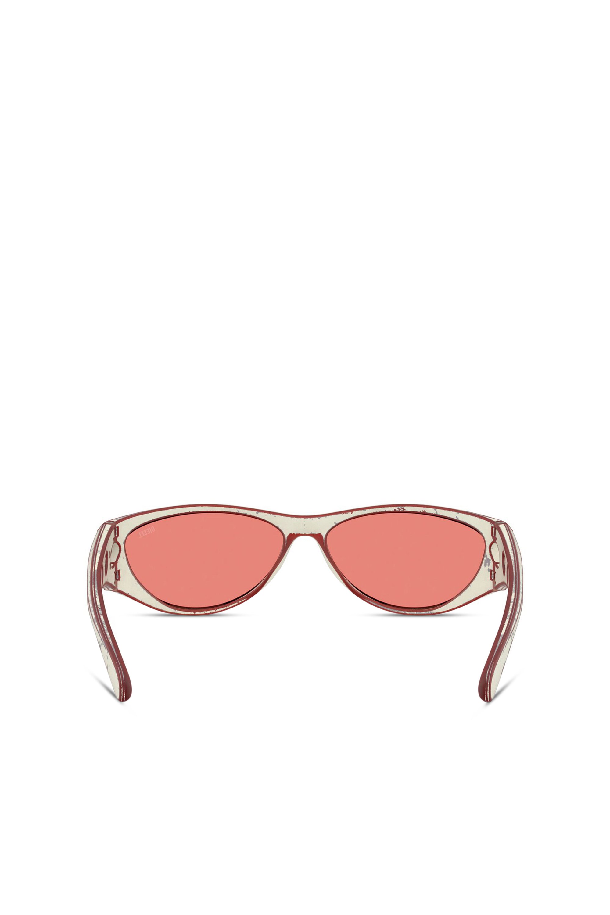 Diesel - 0DL3004U, Unisex's Cat-eye style sunglasses in レッド - 4