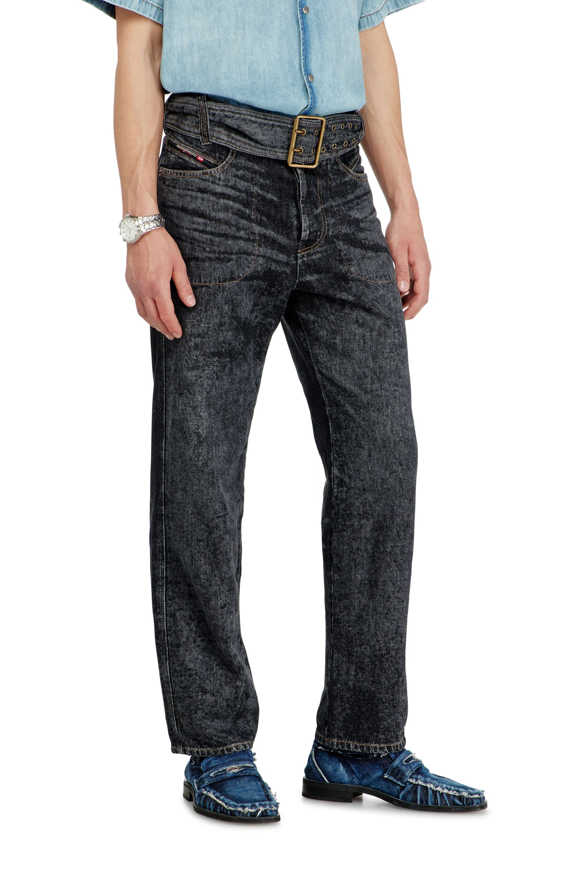 Diesel - Male's Relaxed Jeans D-Marcus 09Q24, ブラック/ダークグレー - 7