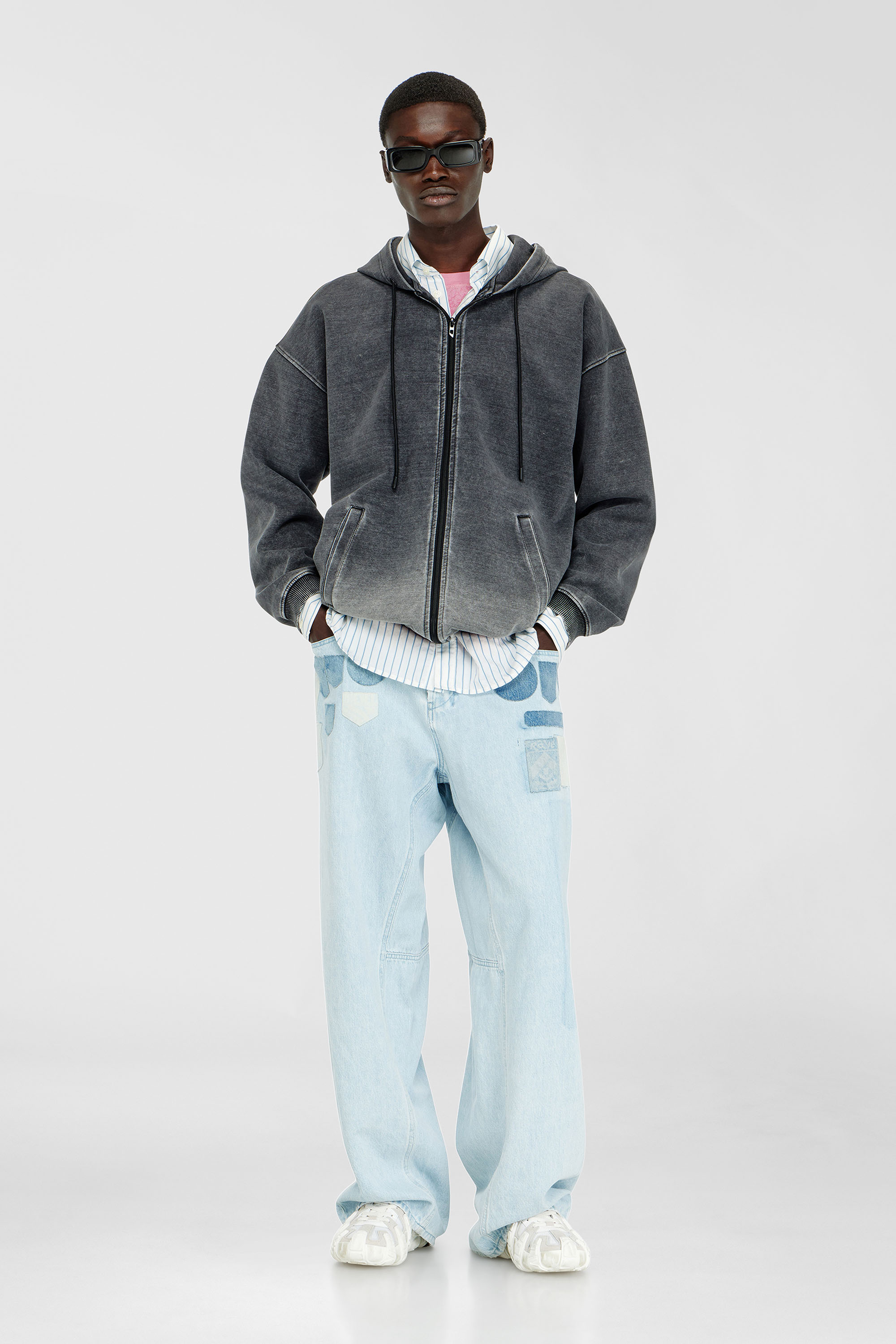 Diesel - S-HERMY-ZIP, Male's ジップアップパーカー in ダークグレー - 2