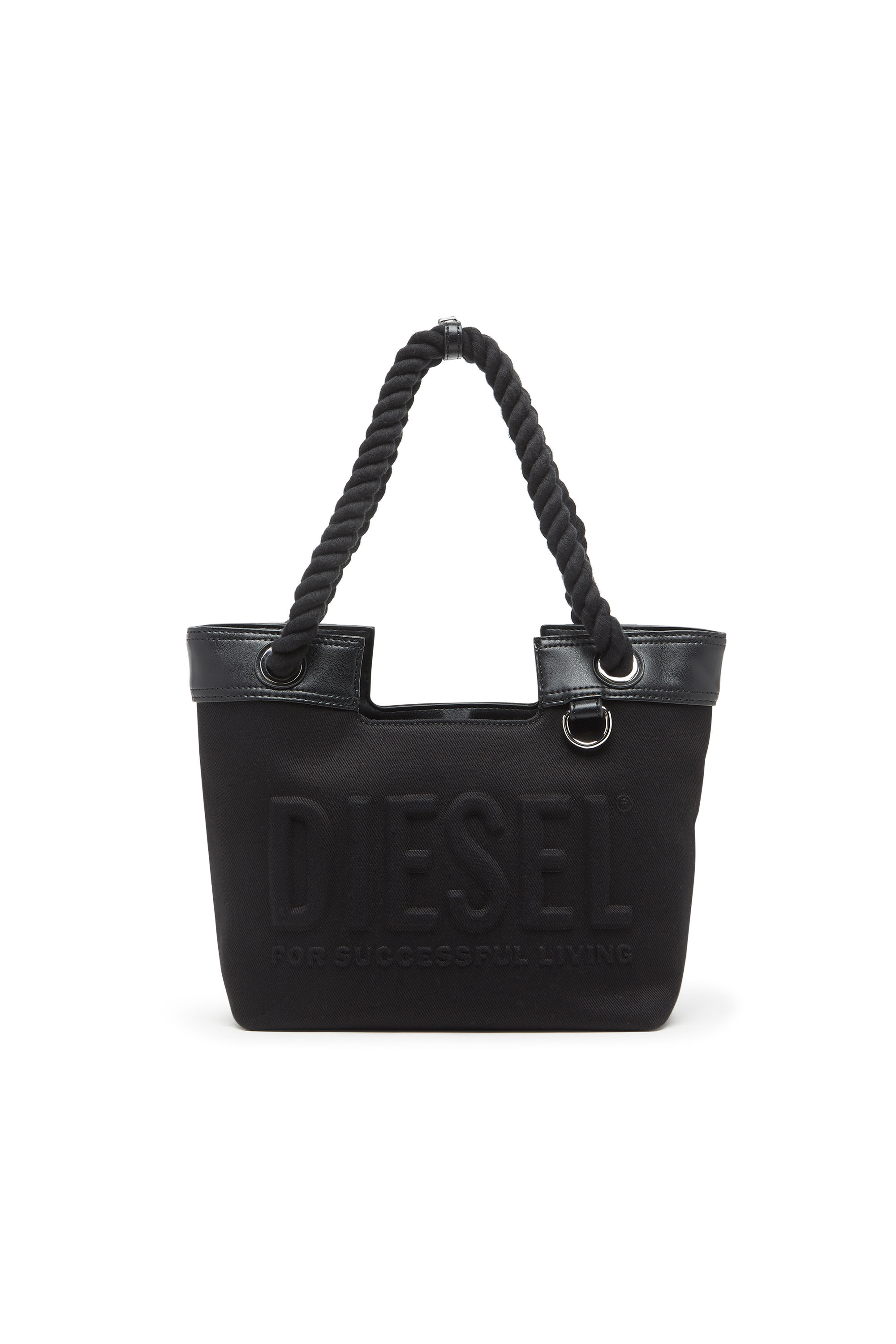 Diesel - DSL 3D SHOPPER XS, Female's Dsl 3D-Small shopping bag in Cordura fabric in ブラック - 1