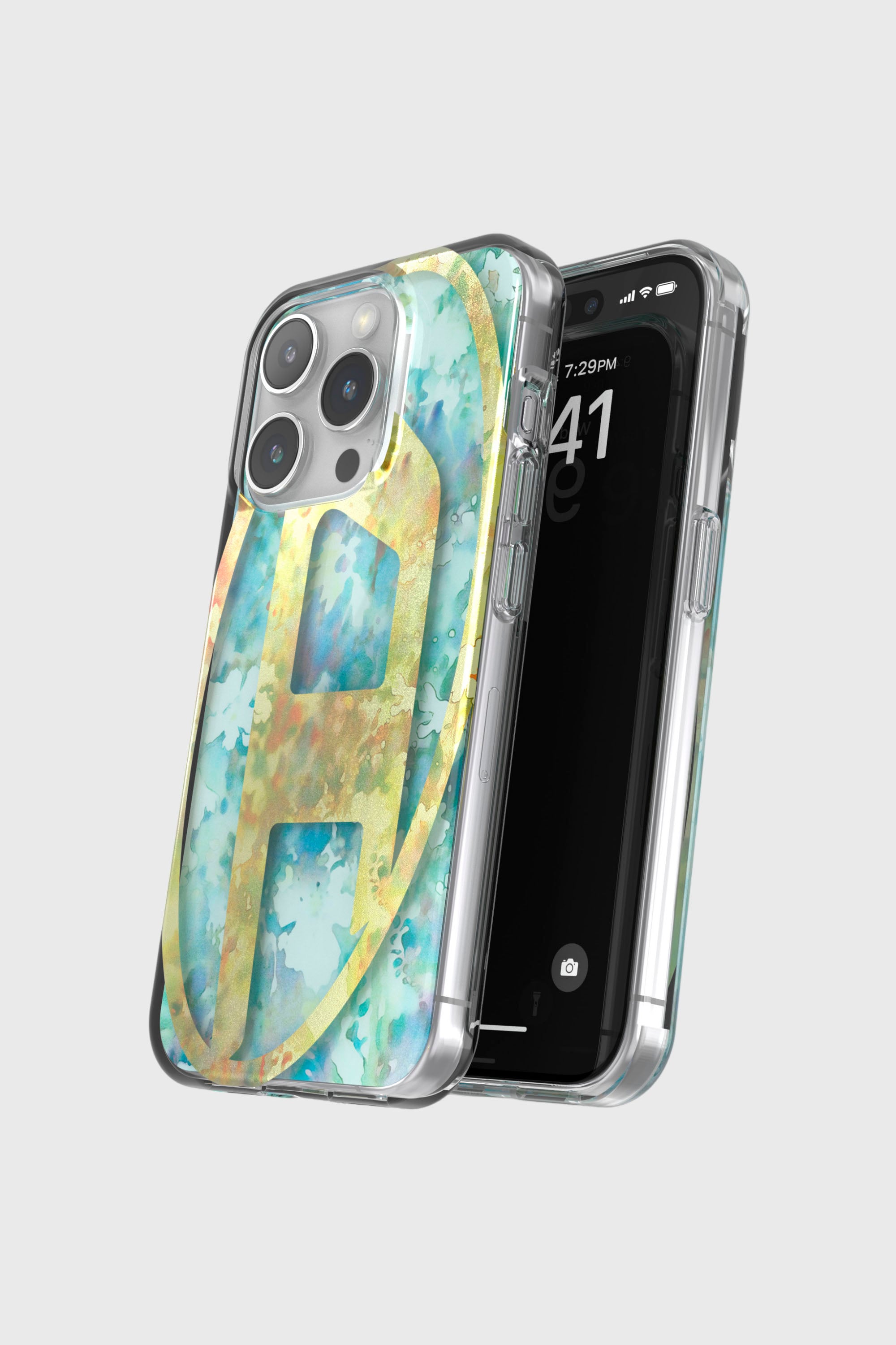Diesel - 60064 AOP CASE, Unisex's iPhone 15 Pro in イエロー/ブルー - 4