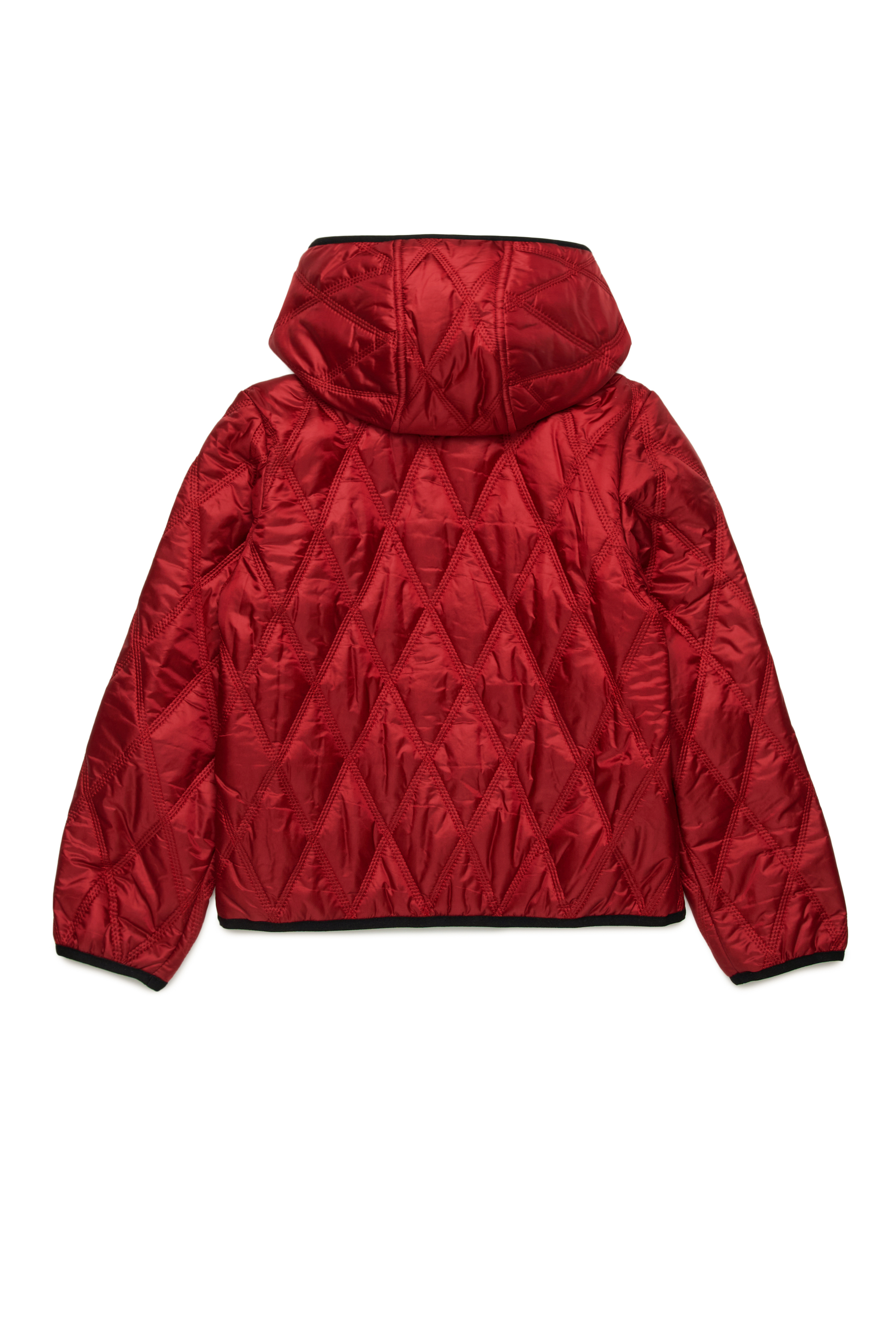 Diesel - JFOKKER, Unisex's Hooded quilted nylon jacket in レッド - 2