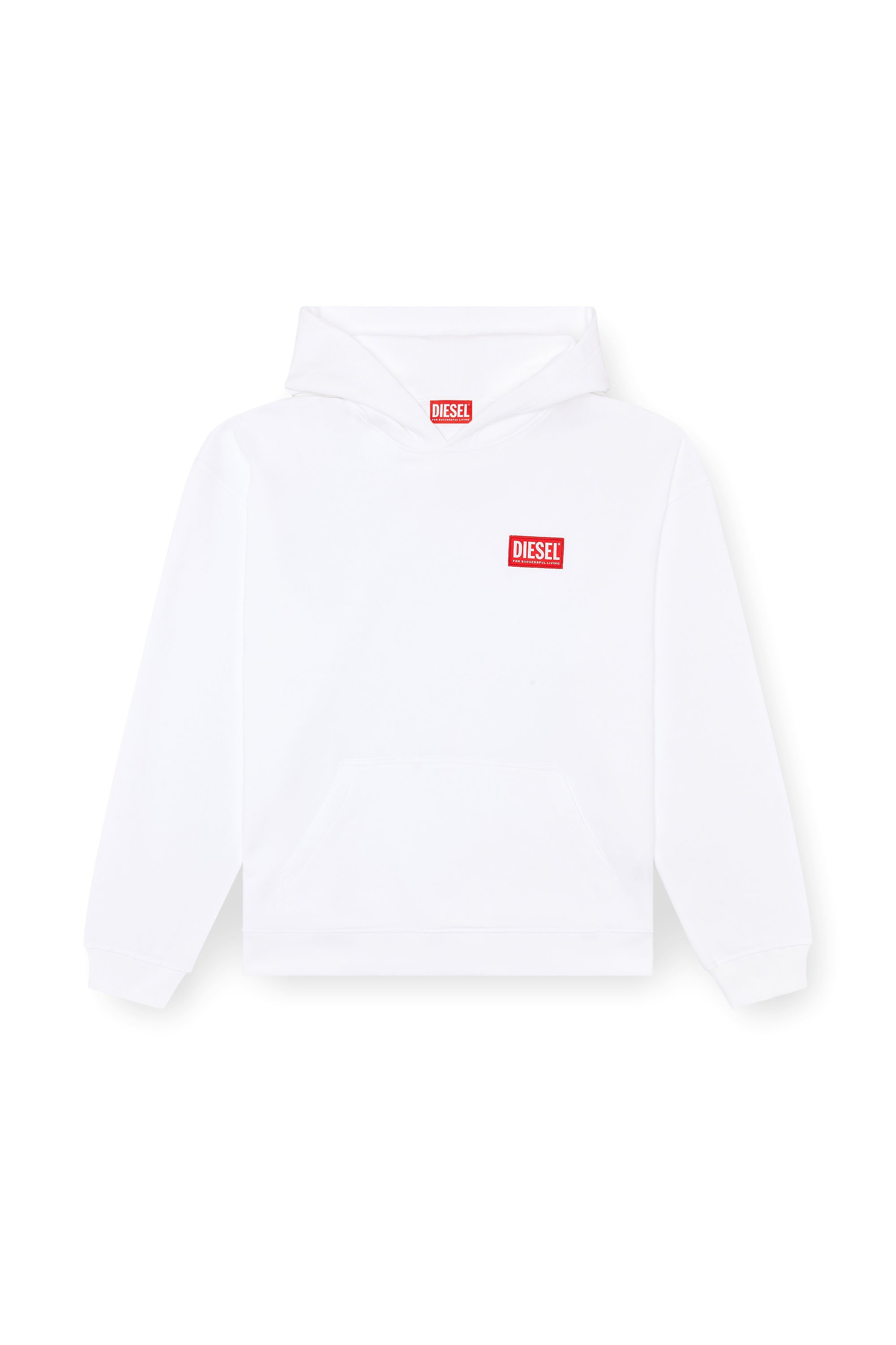 Diesel - S-BOXT-HOOD-LAB, Male's Hoodie with Diesel label in ホワイト - 2