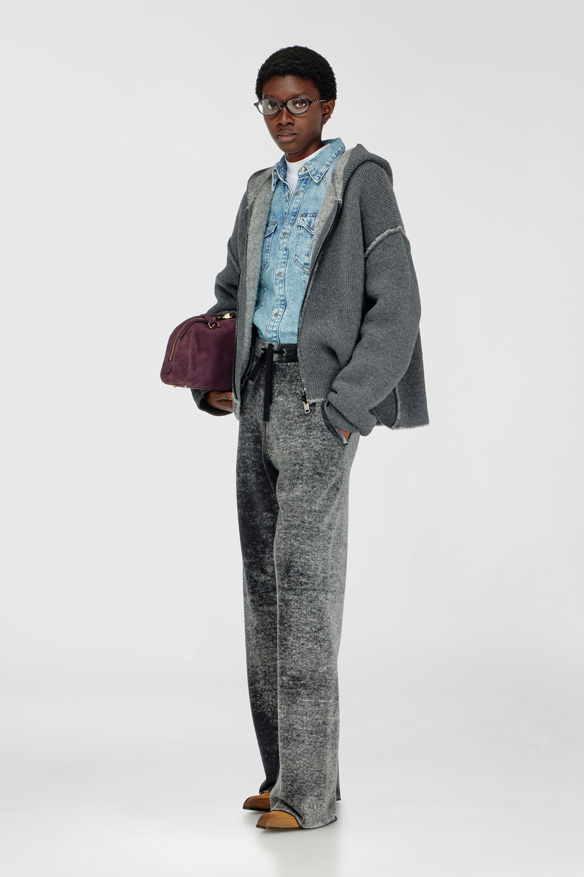 Diesel - M-HONORINE, Female's ニットパンツ in ダークグレー - 1