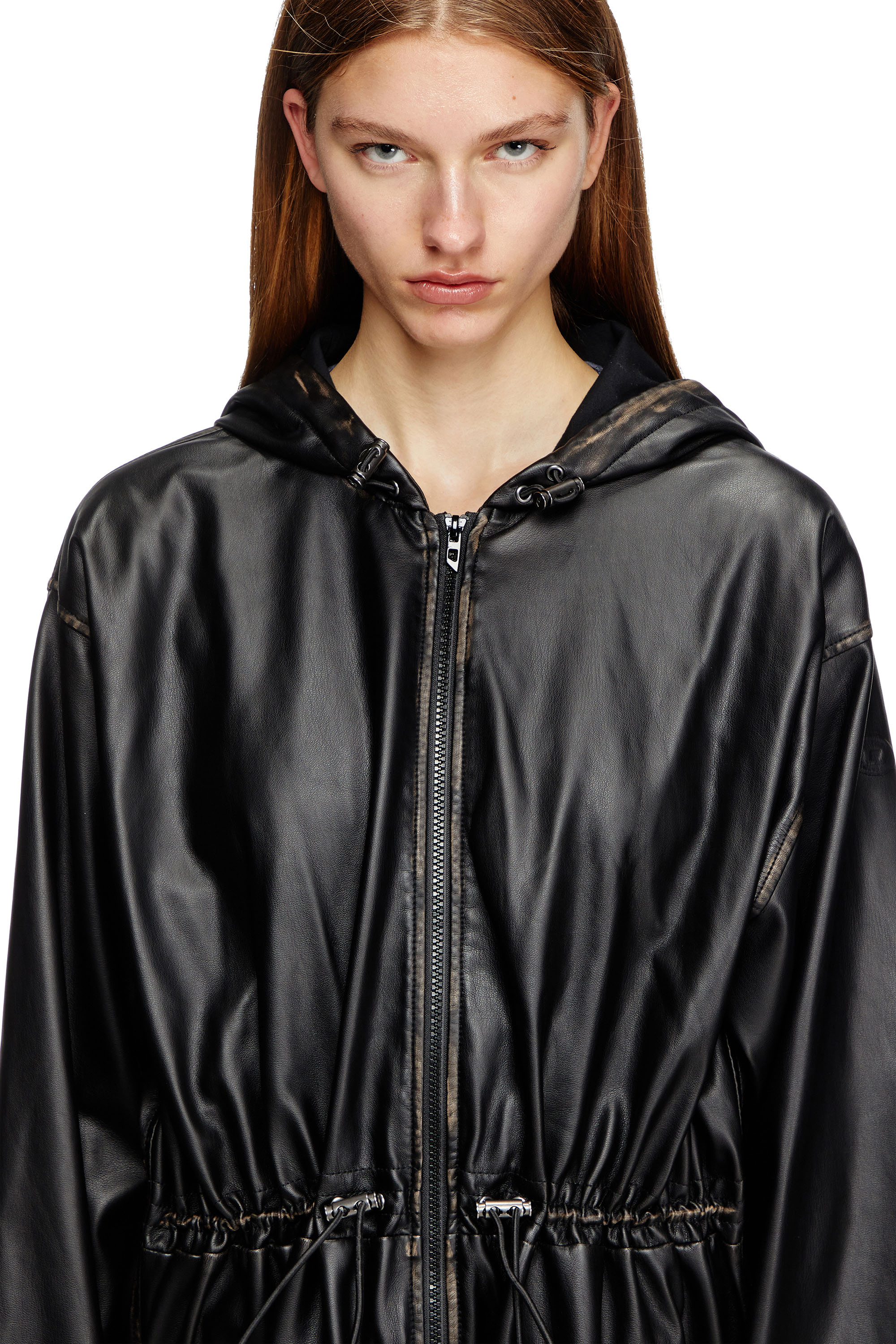 Diesel - G-LARY, Unisex's Distressed utilitarian hooded coat in ブラック - 6