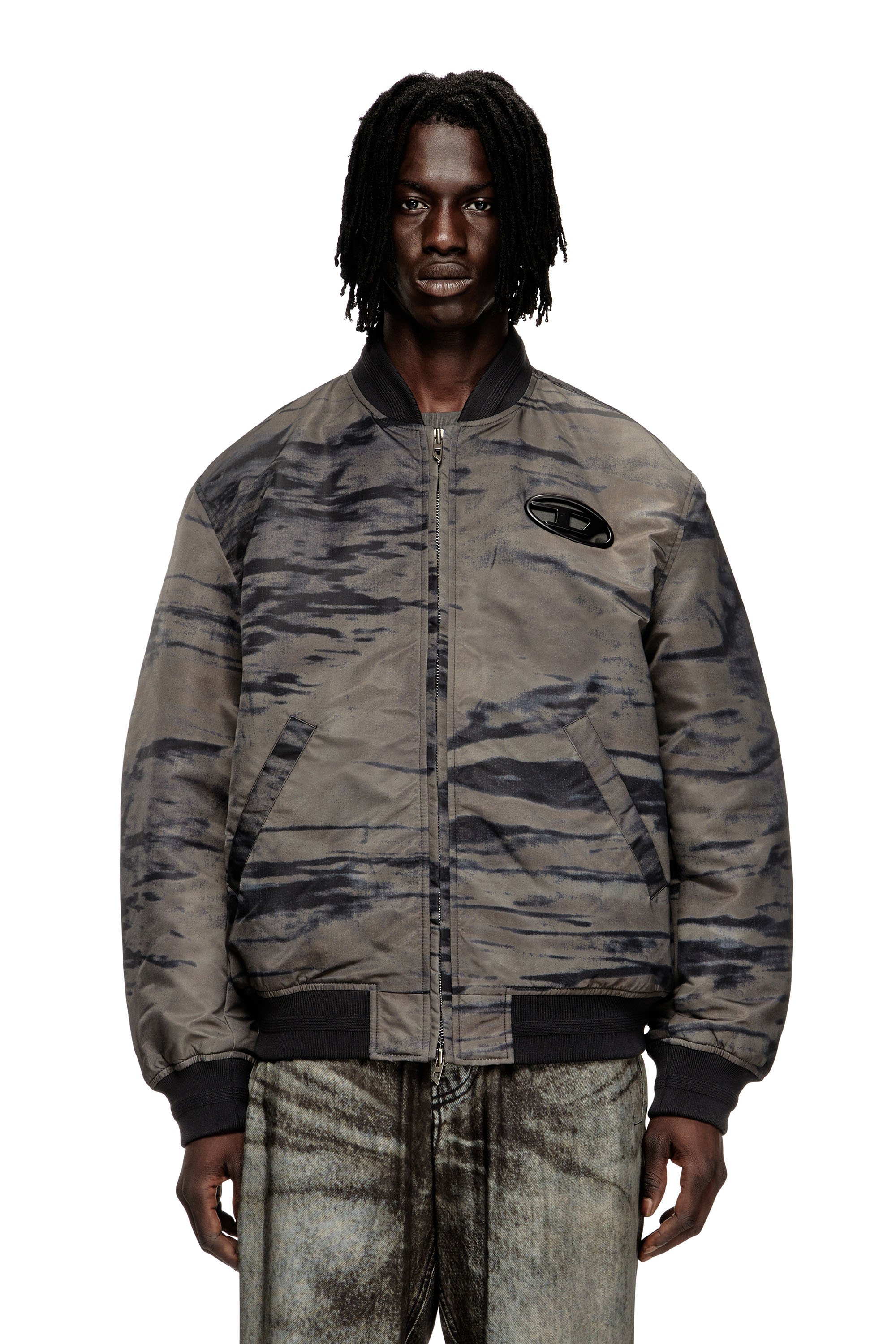 Diesel - J-KEPES-DLBZ, Male's ブルゾン in ブラック/グレー - 1