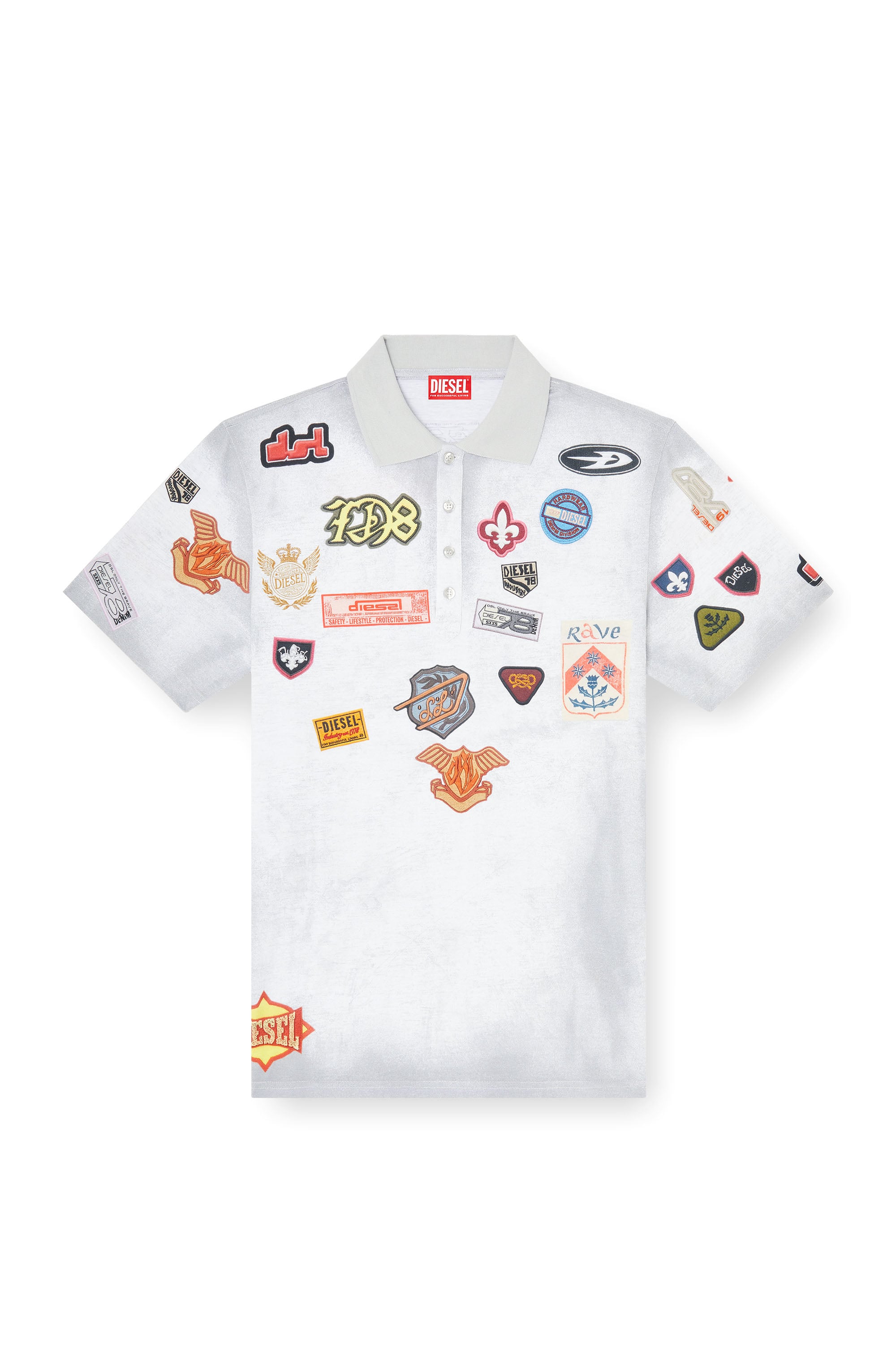 Diesel - T-REJUST-PATCHES, Male's ポロシャツ in ホワイト - 3