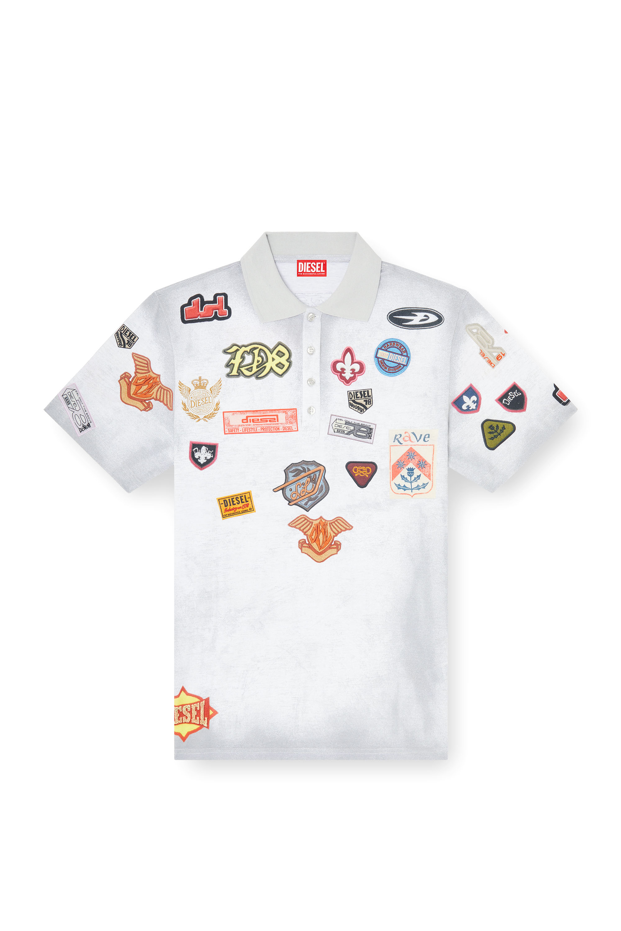 Diesel - T-REJUST-PATCHES, Male's ポロシャツ in ホワイト - 2