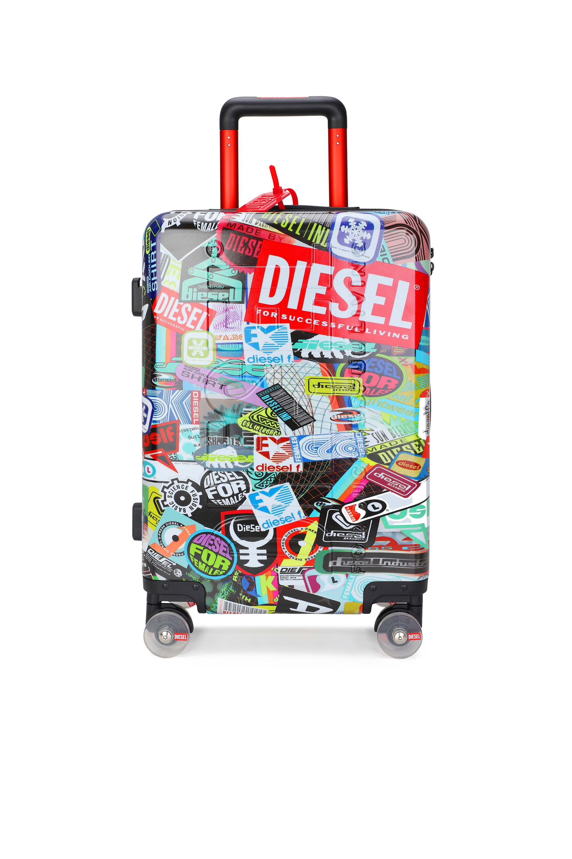 Diesel - DIESEL PC PRINTED TROLLEY-STICKERS- DSL0, Unisex's Sticker style carry‑on suitcase 20" in マルチカラー - 1