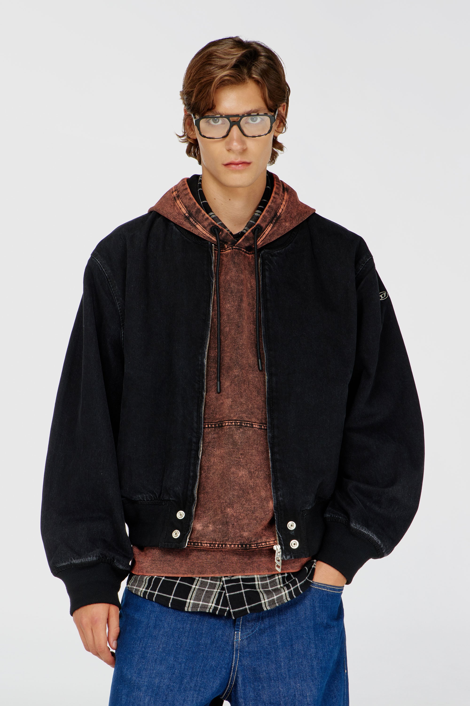 Diesel - D-GUZ, Unisex's デニムジャケット in ブラック - 1