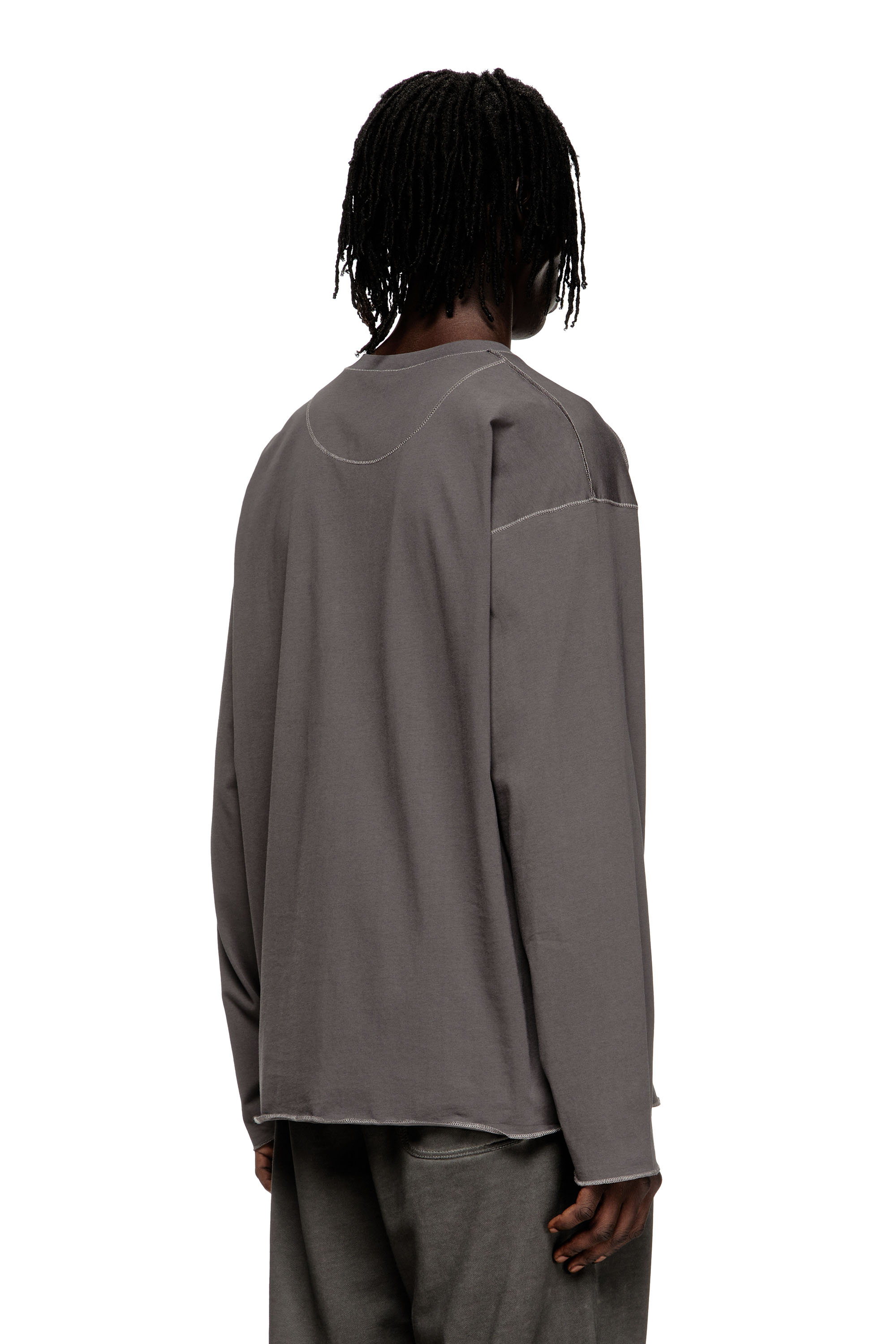 Diesel - T-CRAHOR-BOXT-LS-T1, Male's 長袖Tシャツ in グレー - 4