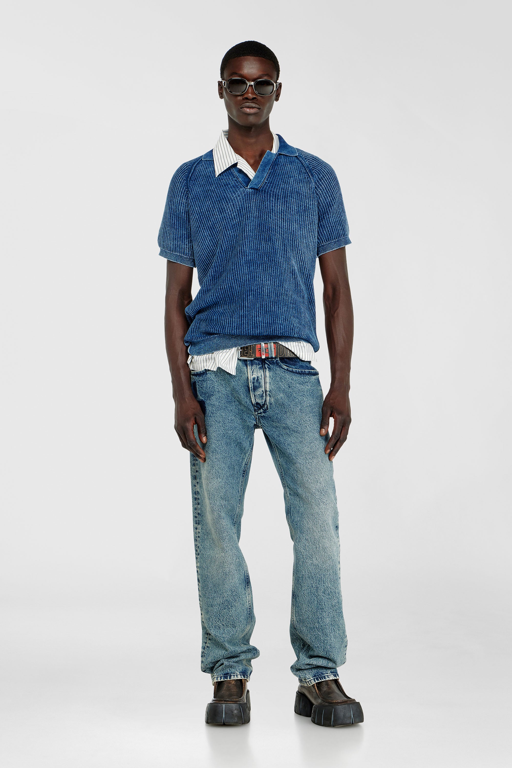 Diesel - Male's Regular Jeans 1985 Larkee 0IFBV, ミディアムブルー - 1